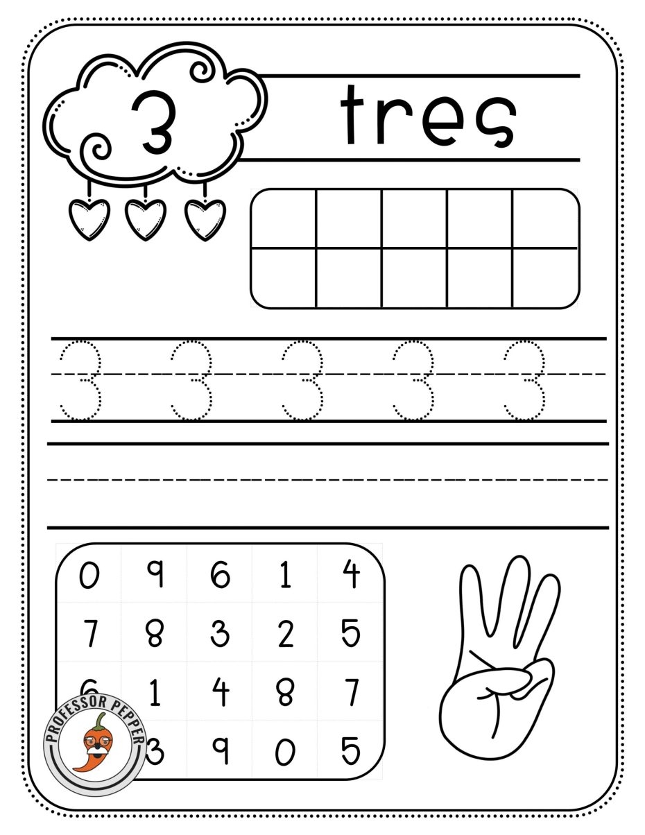 Free Spanish Numbers Practice Worksheets Hearts Edition Worksheets Library