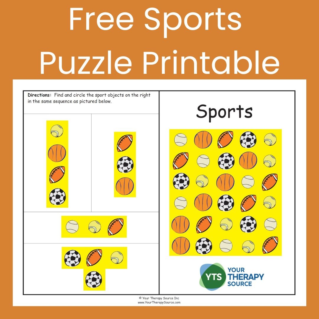 Free Sports Puzzle Printable Your Therapy Source