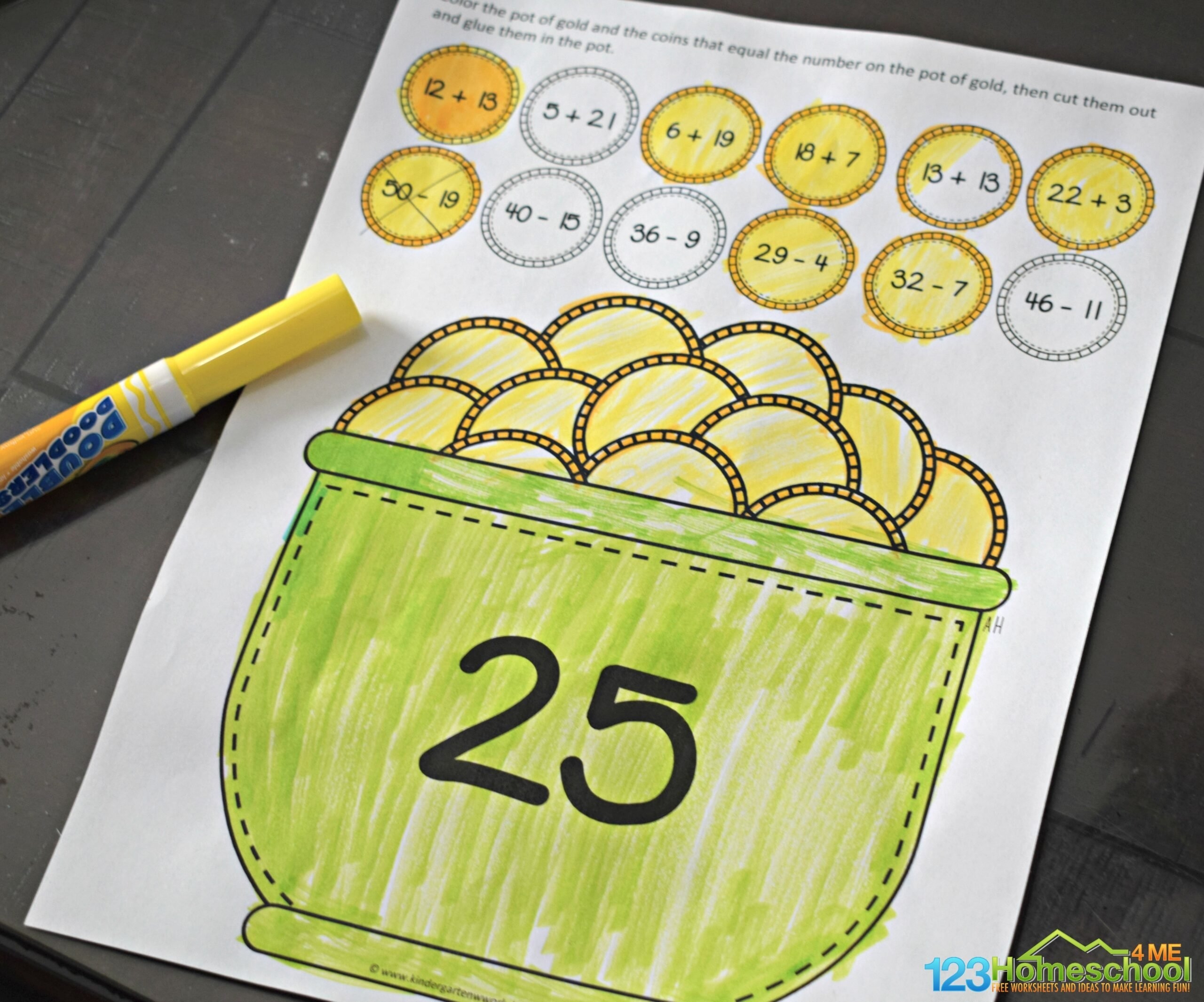  Free St Patrick s Day Math Craft For Grade 1 2 To Practice Addition U0026 Subtraction