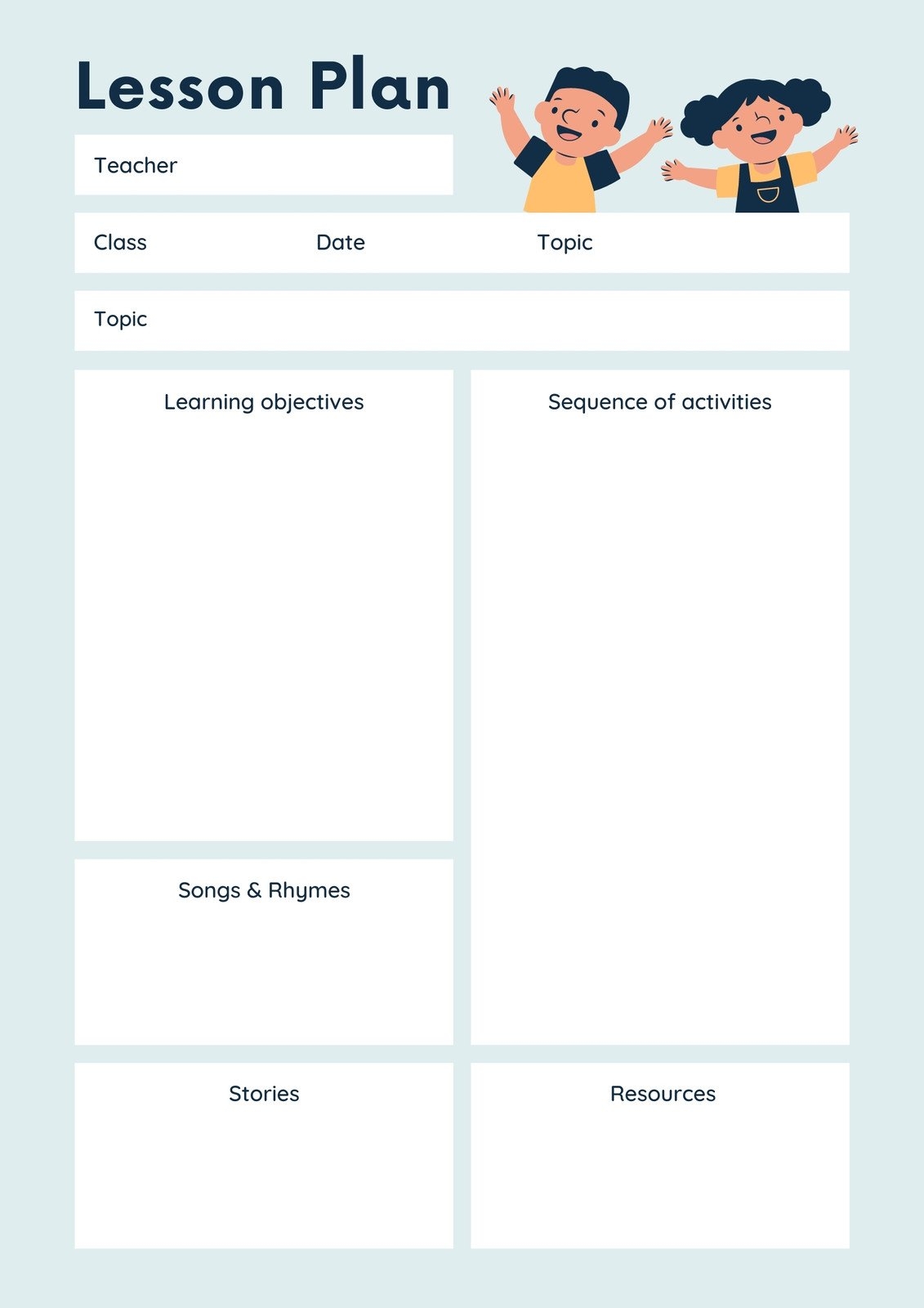 Printable Preschool Teacher Planner