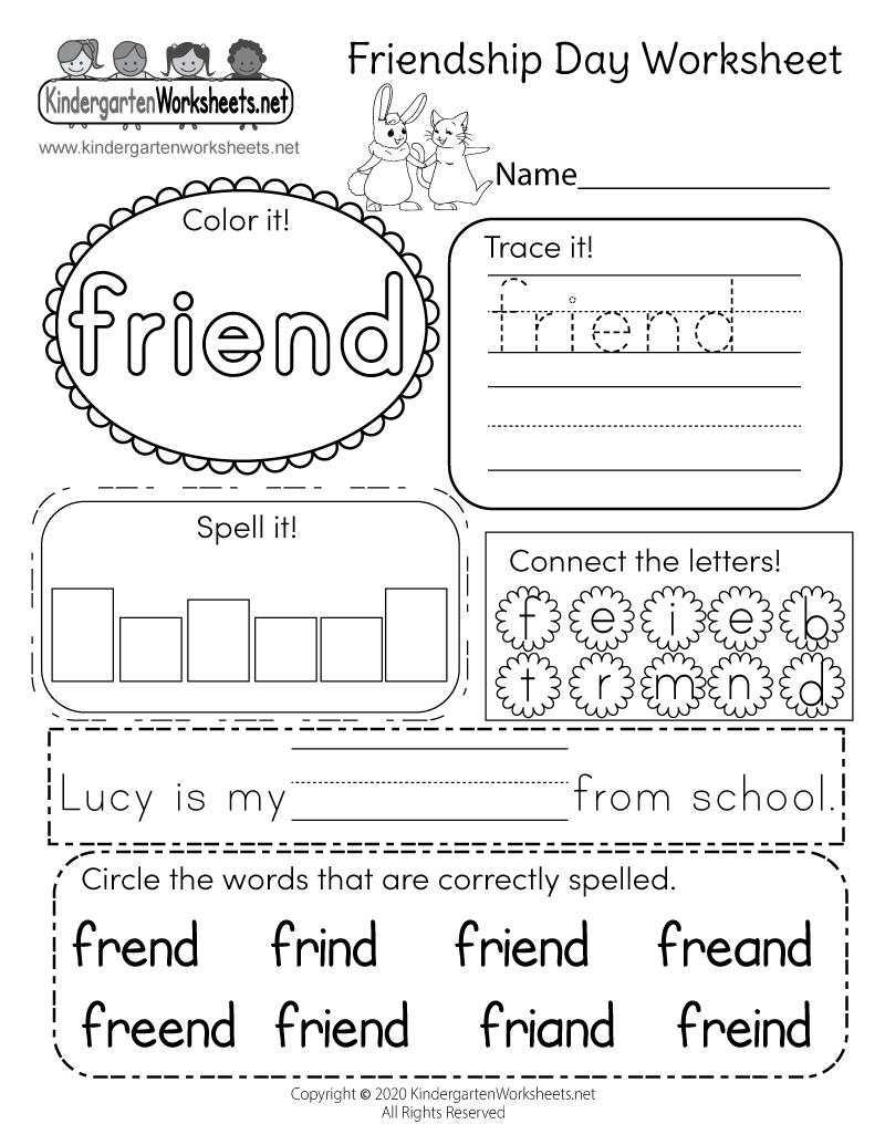 Friendship Day Worksheet Free Printable Digital U0026 PDF