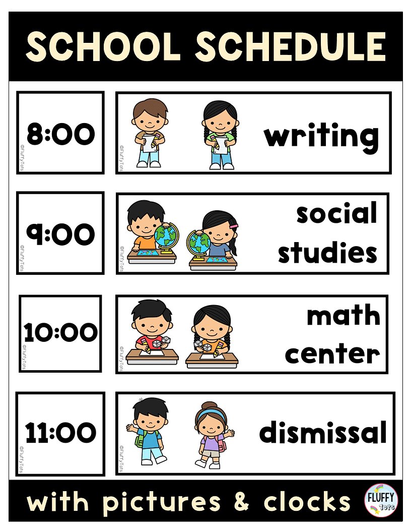 Printable Preschool Classroom Picture Schedule
