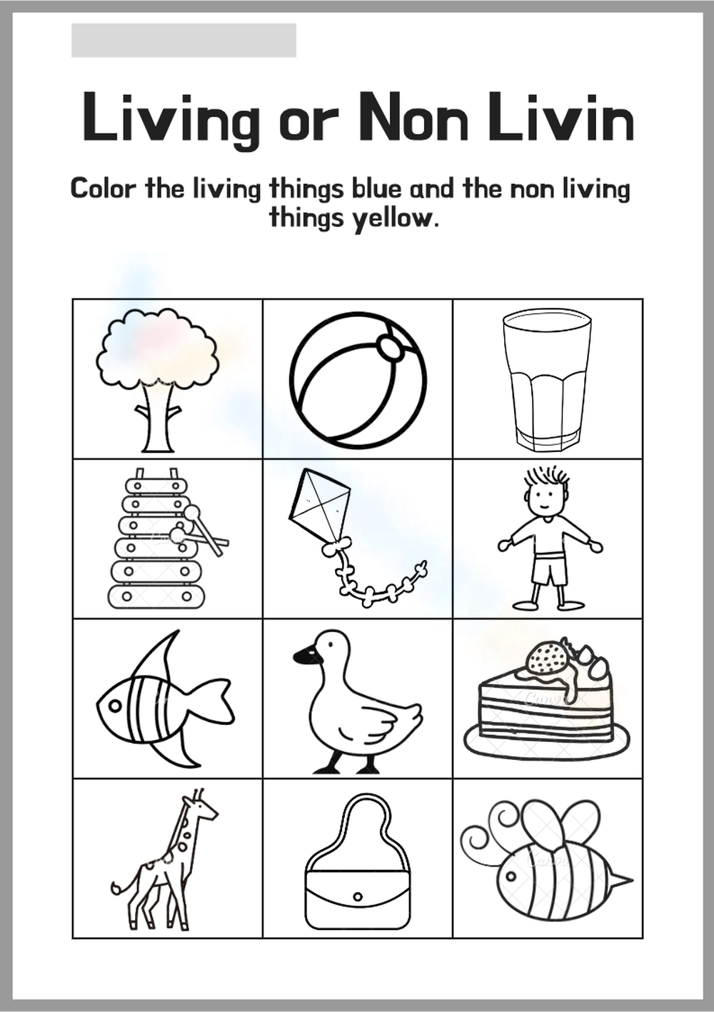 Grey Minimalist Living Or Non Living Kindergarten Science Worksheets Library