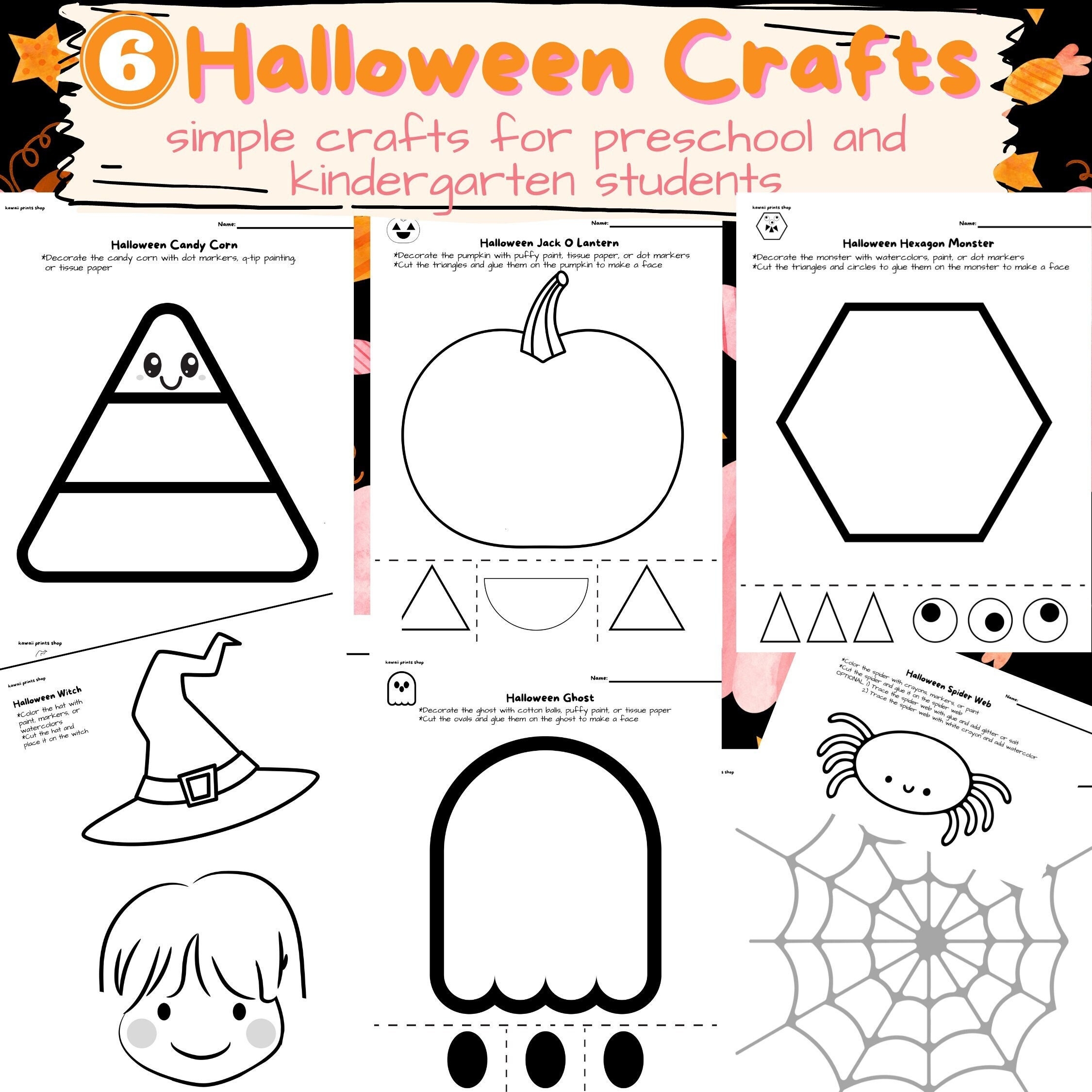 Halloween Coloring Pages Kids Halloween Craft Preschool 
