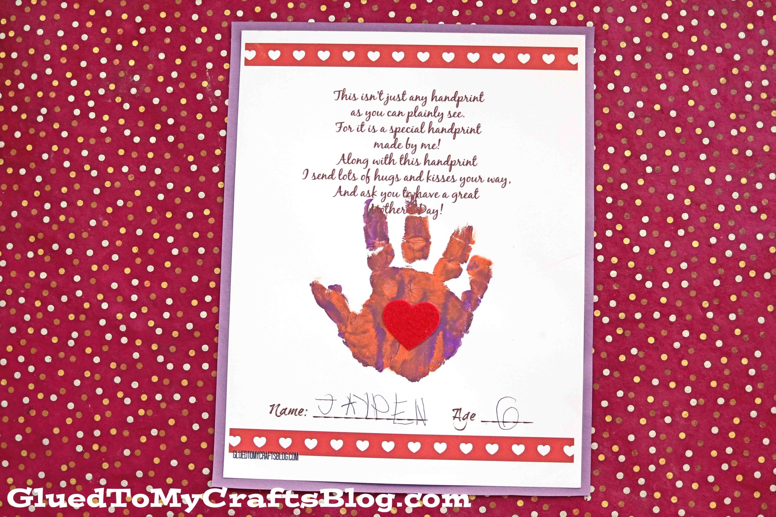 Handprint Mother s Day Poem Keepsake