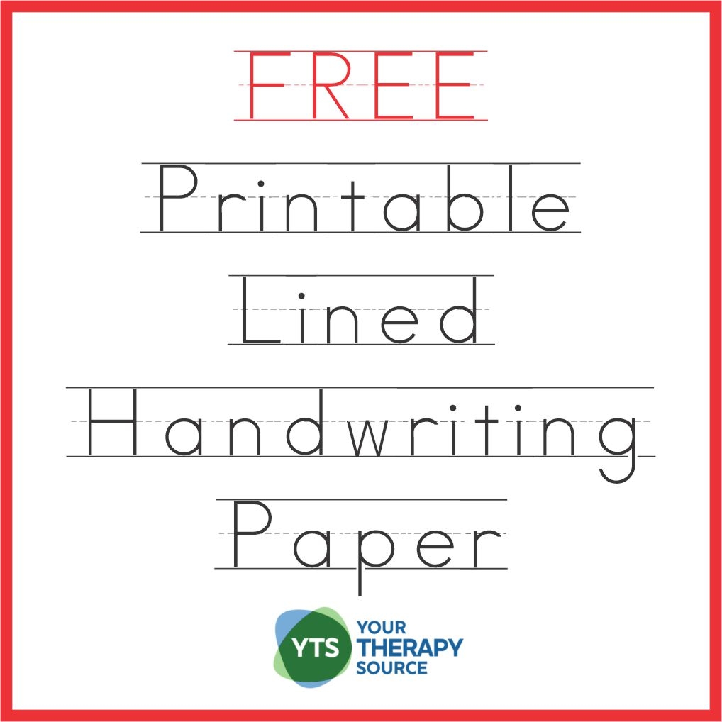 Printable Lined Writing Paper Preschool