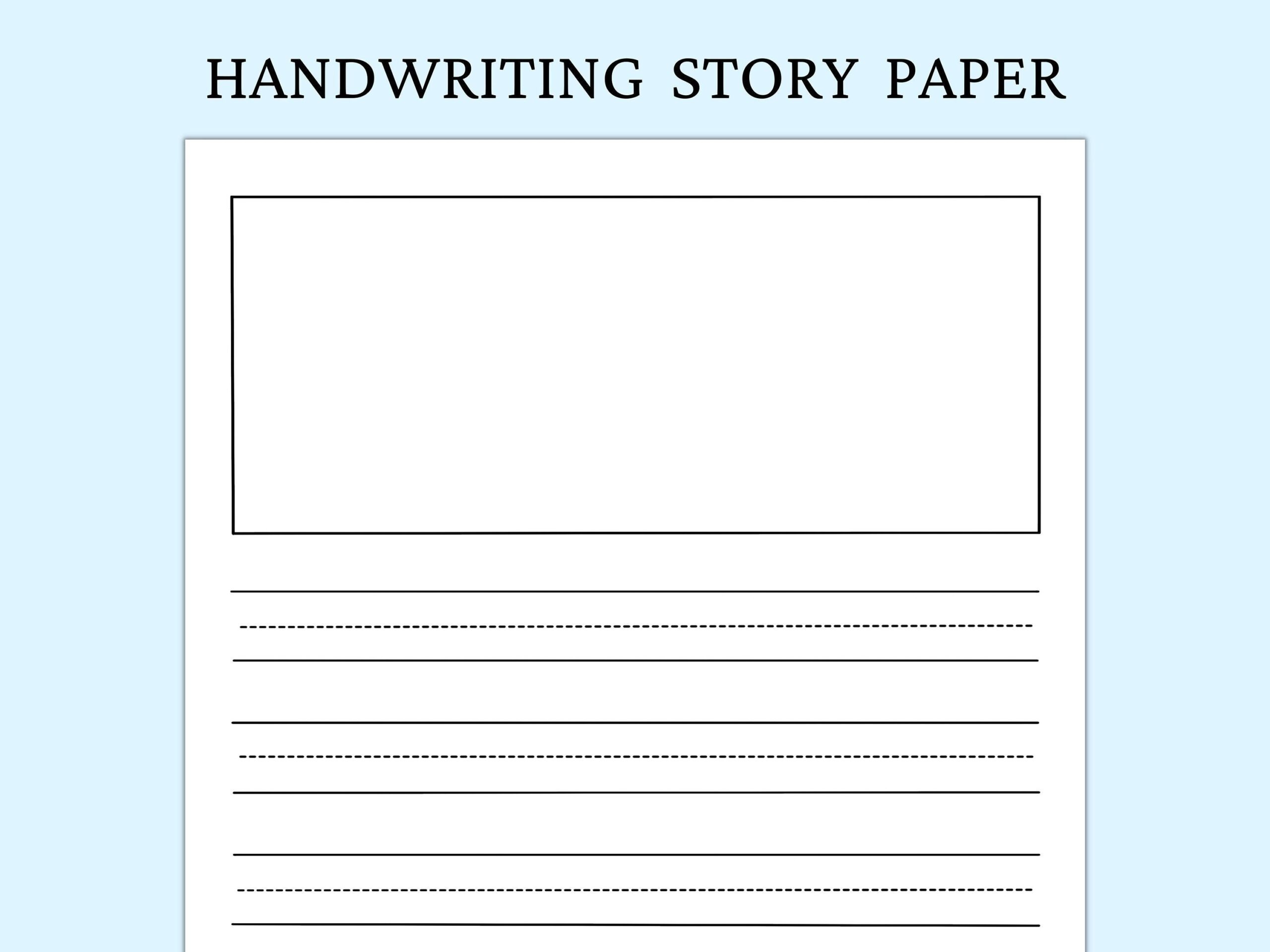 Handwriting Story Practice Paper Printable Kids Draw Write Sheet
