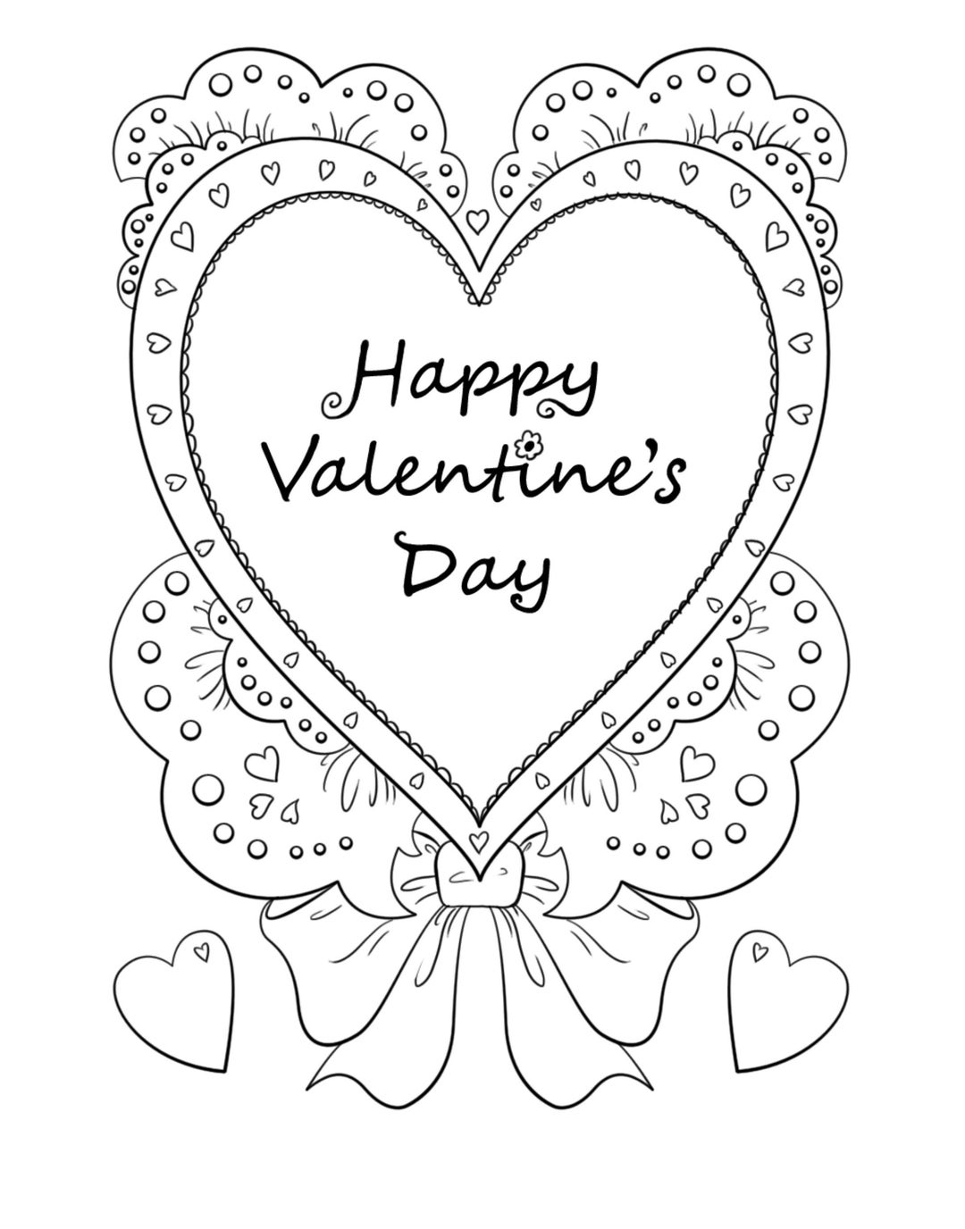 Happy Valentine s Day Coloring Page Heart Coloring Page Valentine Coloring Sheet Kids Adult Coloring Valentines Printable Love Day Etsy New Zealand