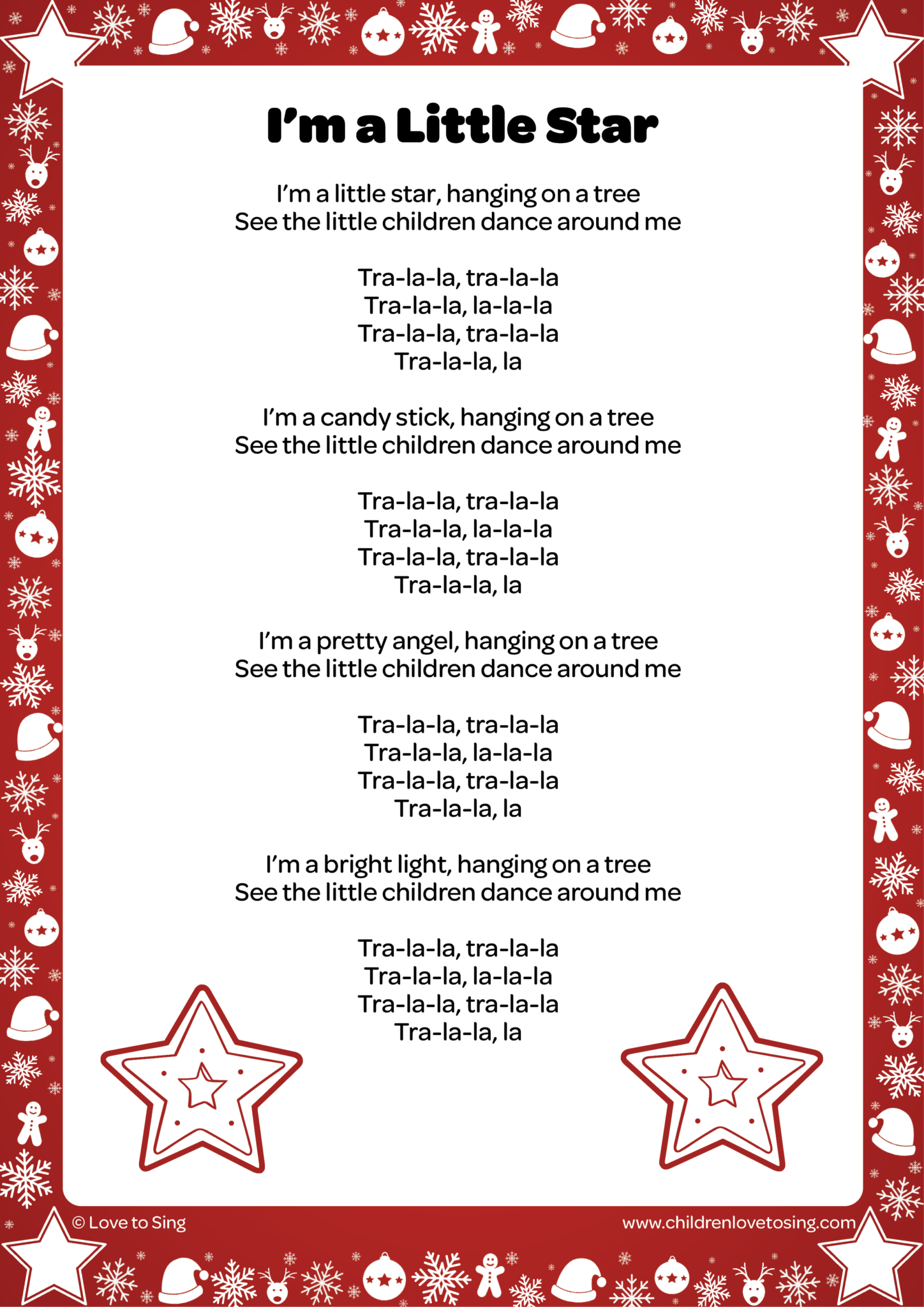 Printable Lyrics For Preschool Songs