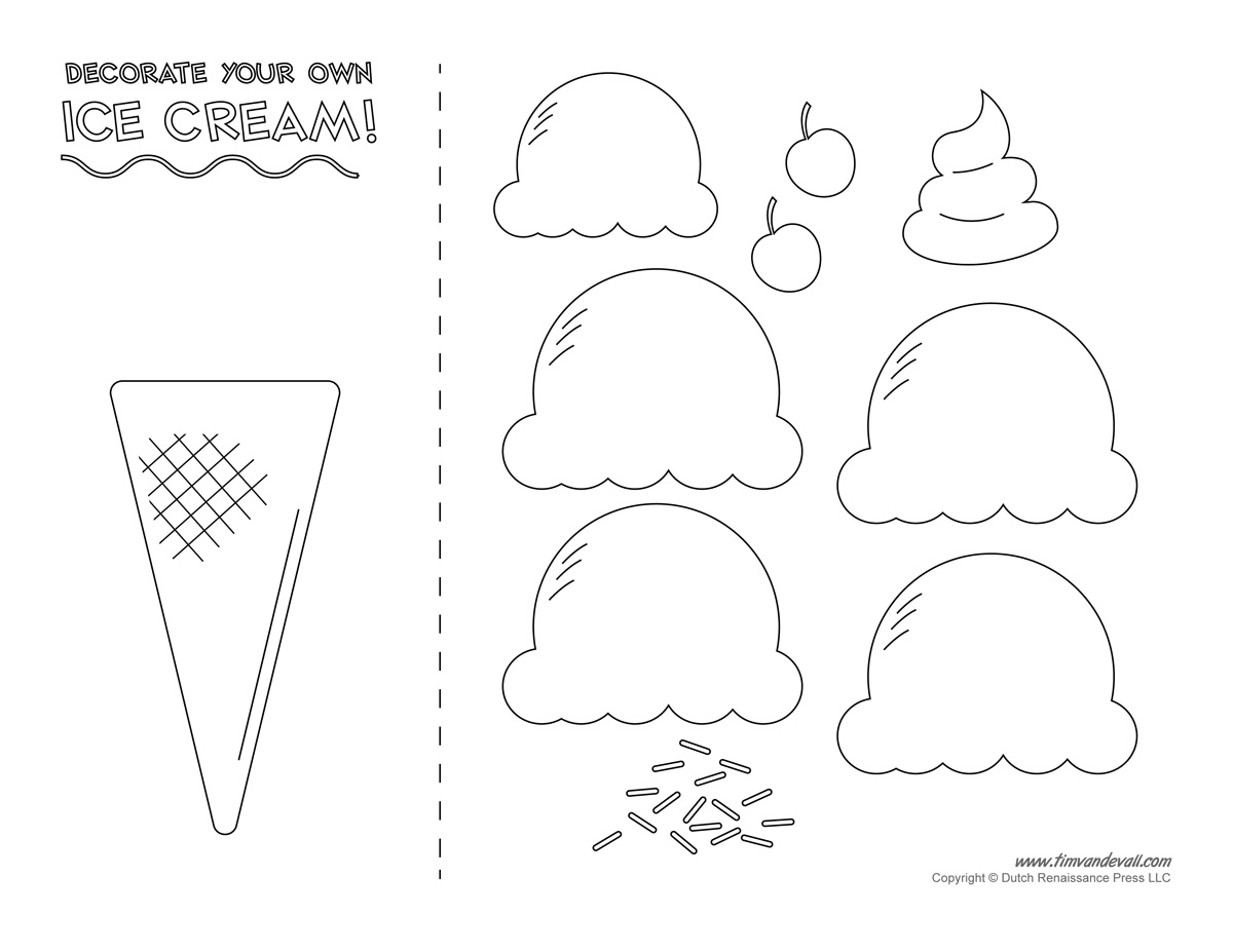 Printable Preschool Ice Cream Cone Template