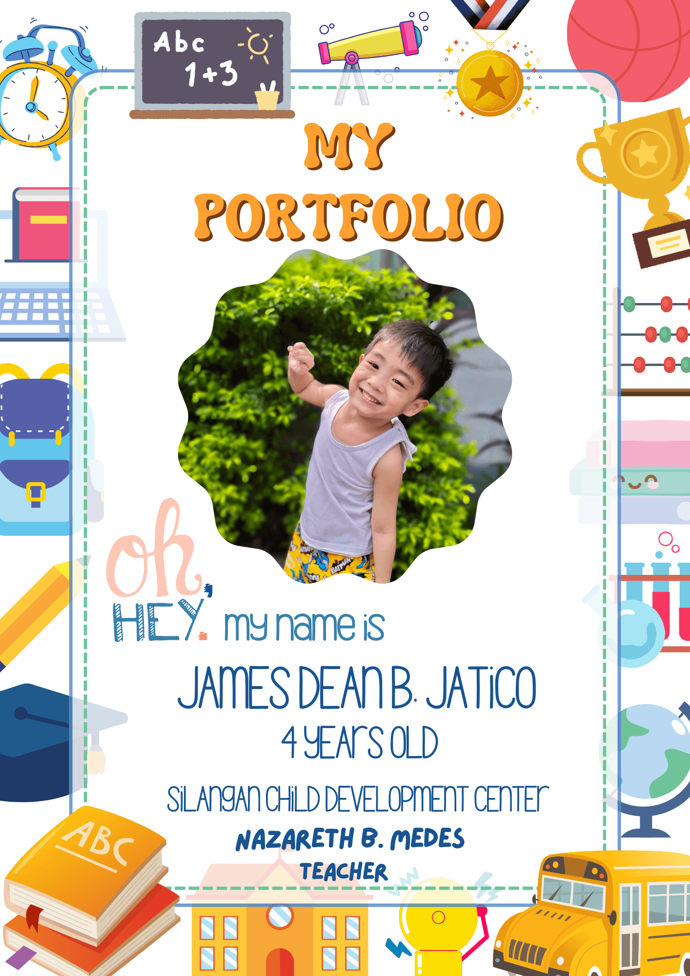 Printable Preschool Portfolio Dividers