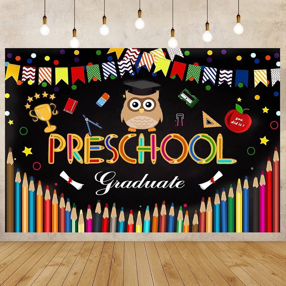 Kindergarten Graduation Party Decorations Colorful Preschool Graduate Photography Backdrop Banner For Kids Class Of 2022 Ceremony Background Decorations Supplies Amazon co uk Toys U0026 Games