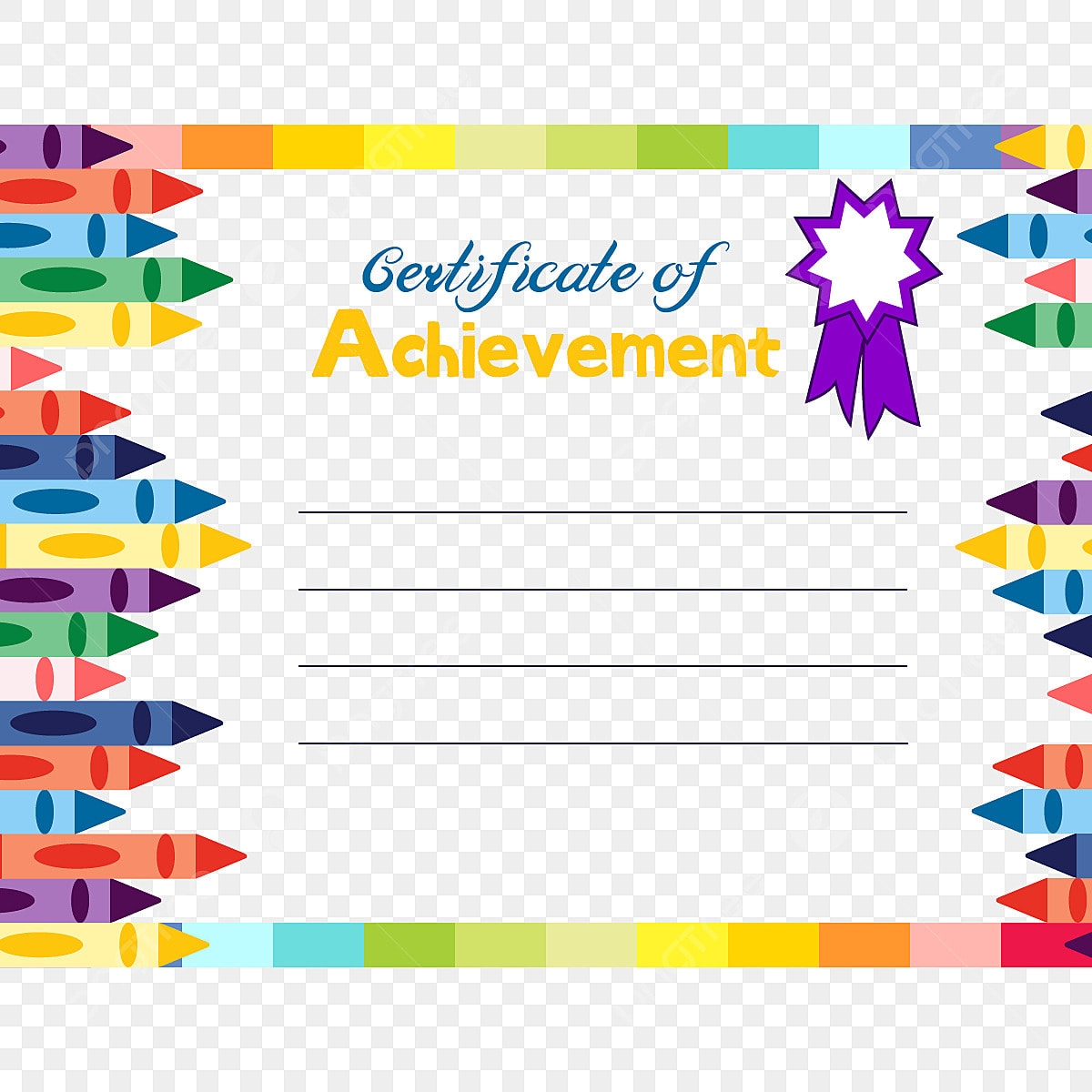 Kindergarten Kids Preschool Vector Design Images Colorful Certificate Border For Diploma Kindergarten Or Elementary Preschool Children Kids Girls And Boys Graduation Certificate Border Graduation Border Diploma PNG Image For Free Download