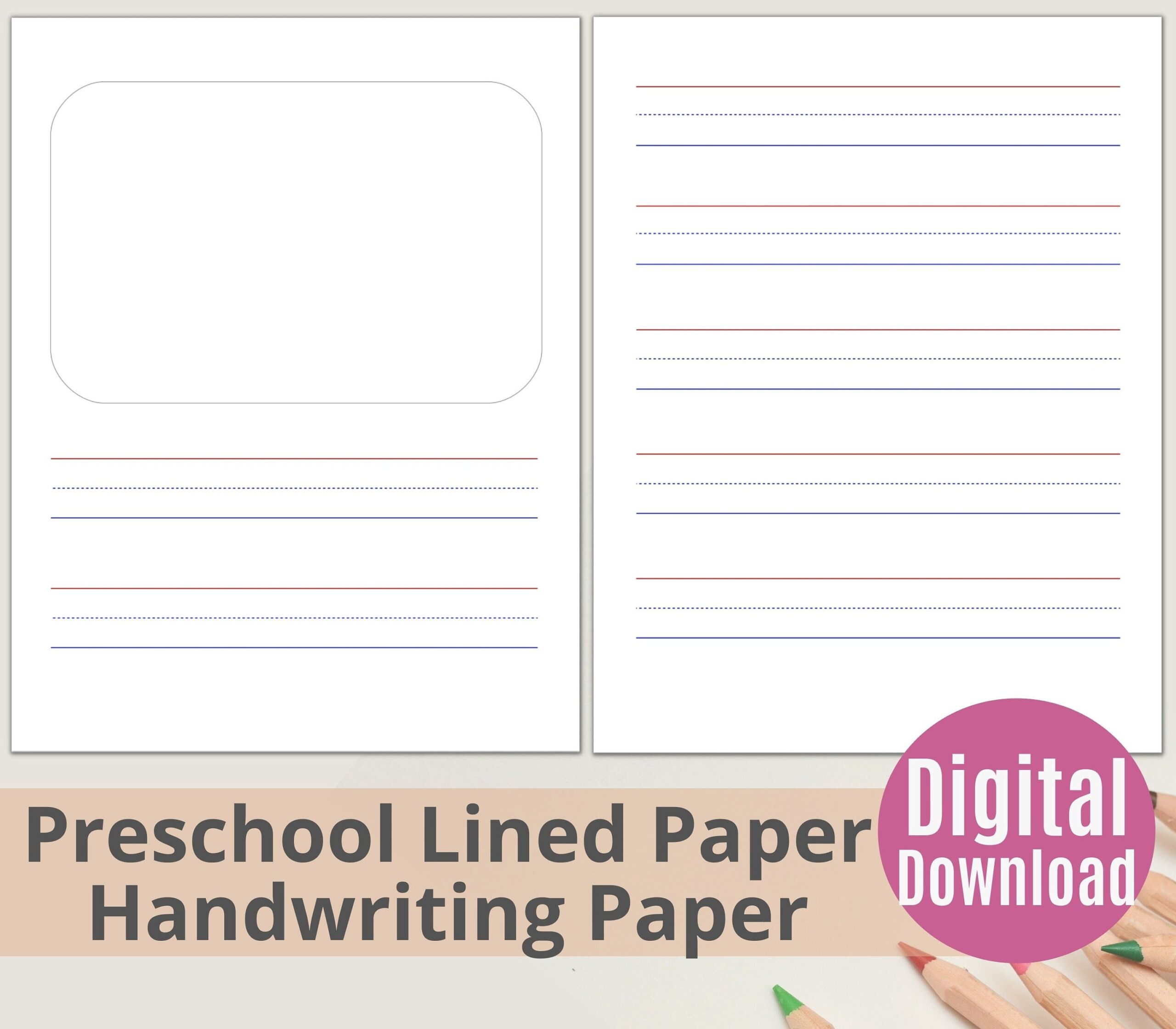 Printable Lined Paper For Preschool