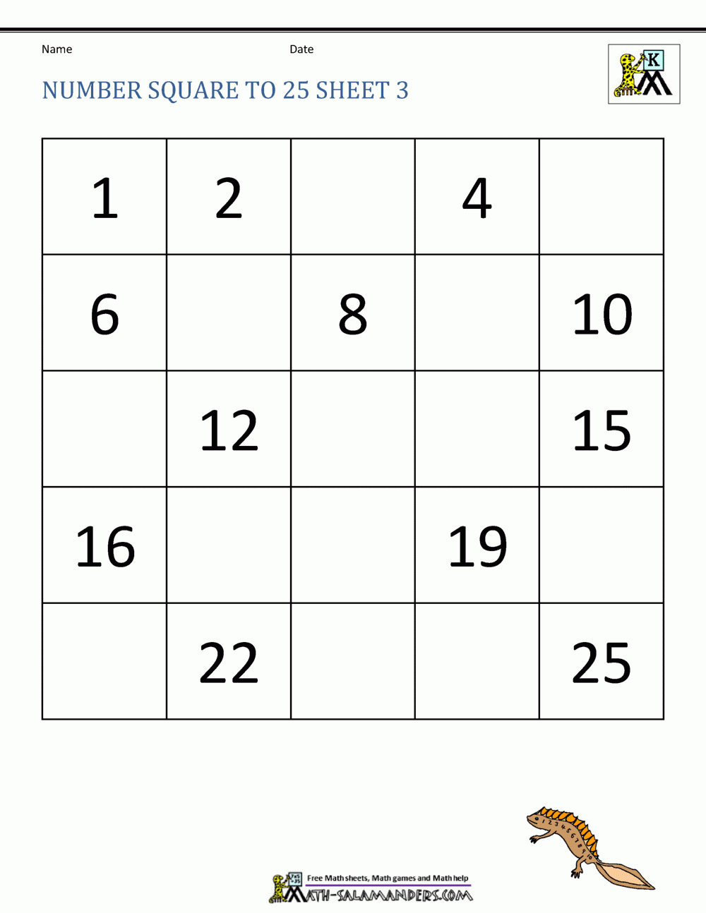 Kindergarten Math Printables