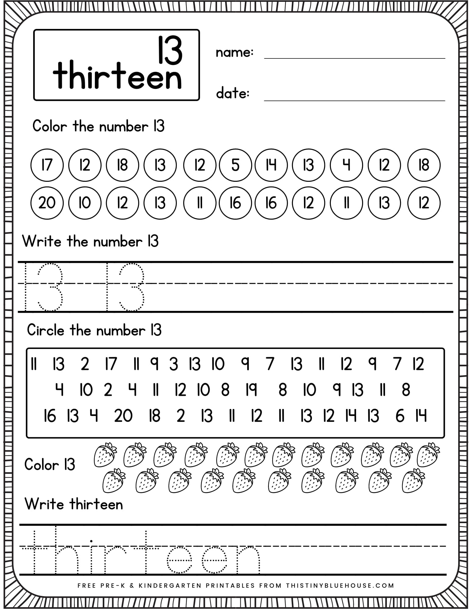 Kindergarten Writing Number Practice Free Printable 1 20 Number 