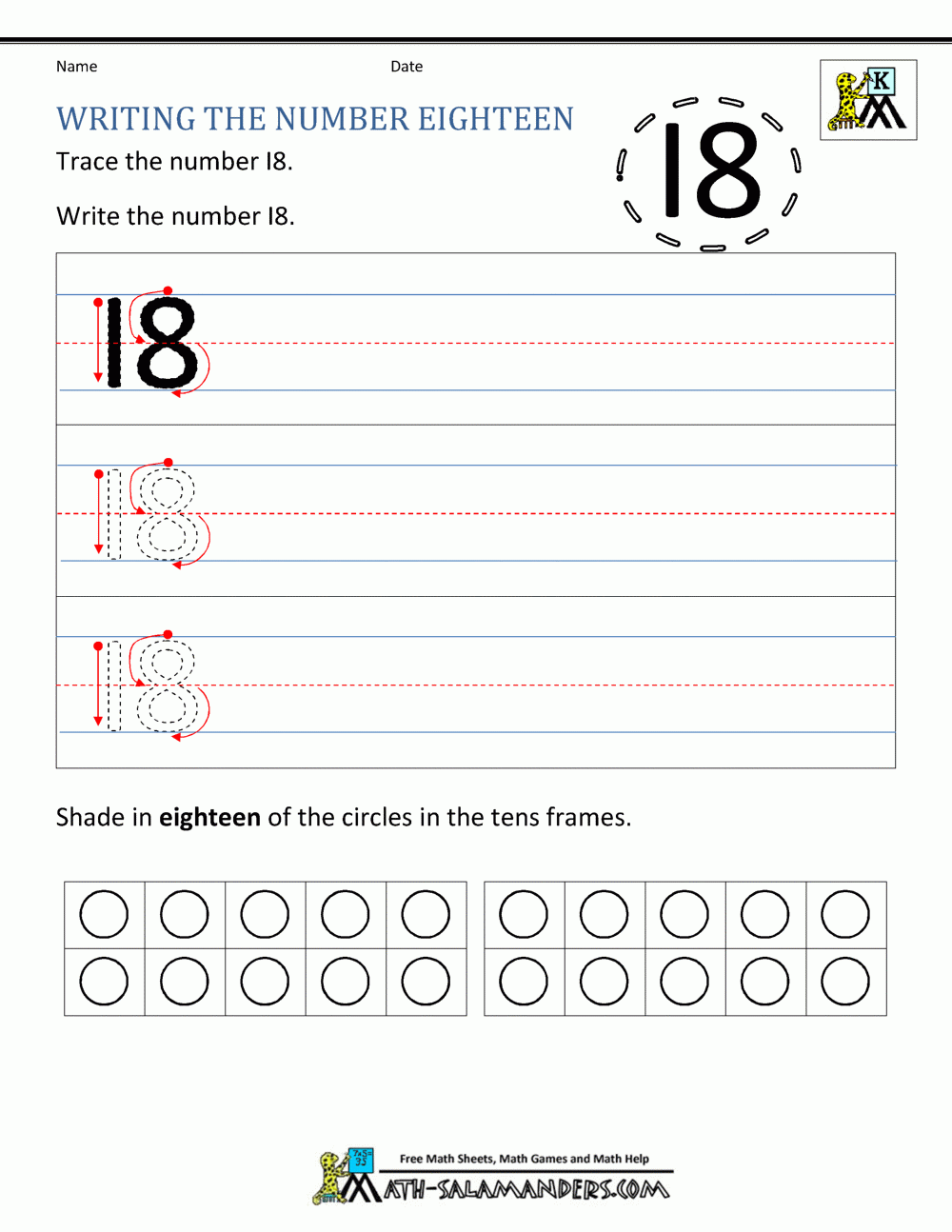 Kindergarten Writing Worksheets Numbers To 11 To 20 Worksheets 