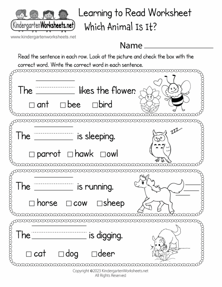 Learning To Read Worksheet Free Printable Digital U0026 PDF