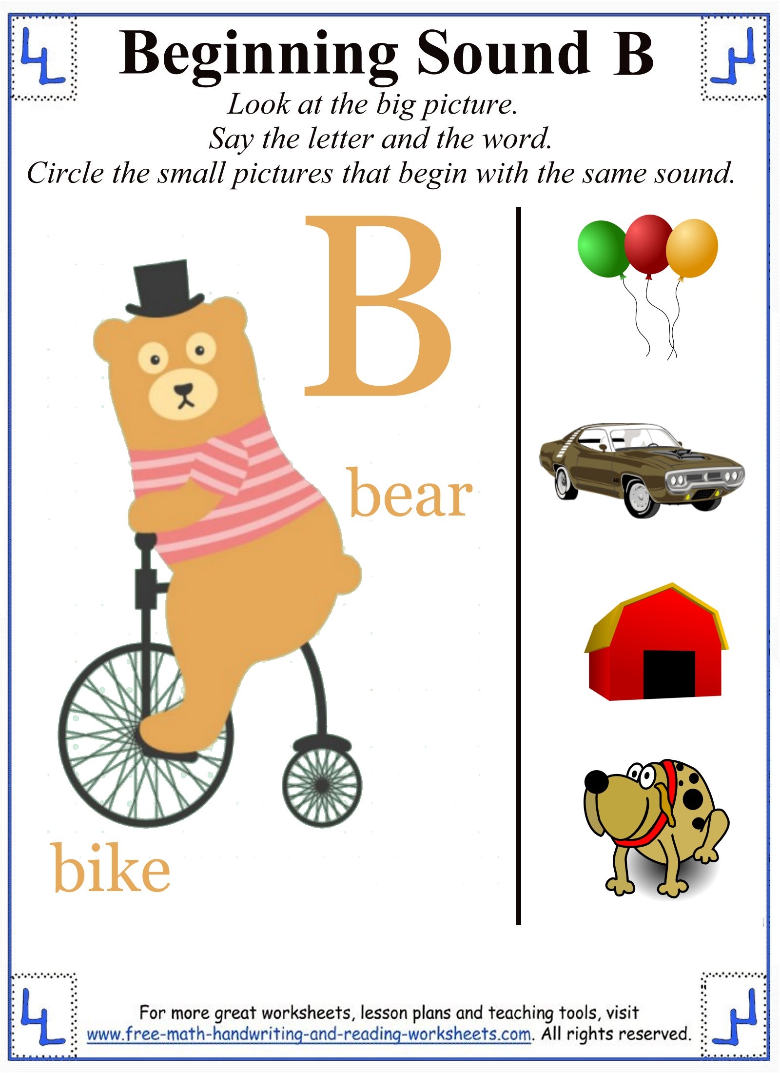 Printable Preschool Worksheets Letter B
