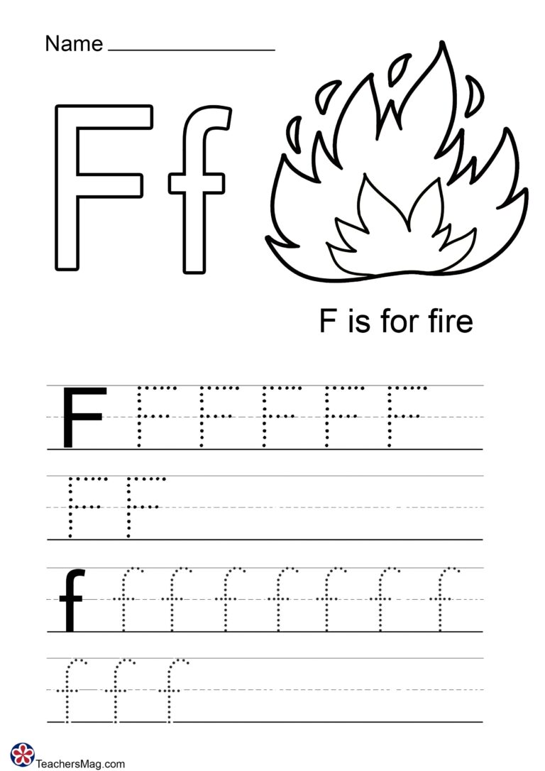 Letter F Worksheets For Preschoolers TeachersMag
