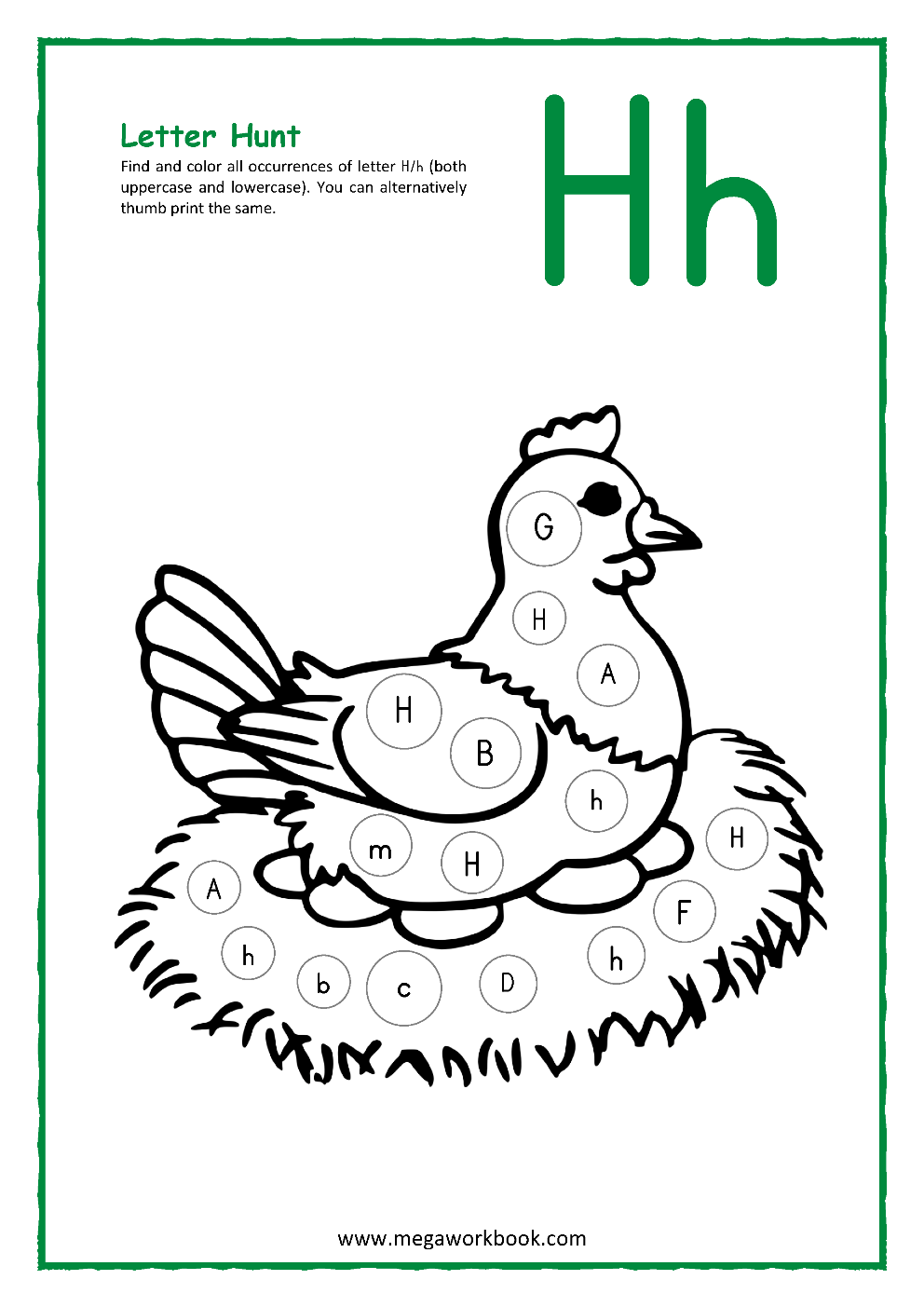 Preschool H Worksheets Free Printable