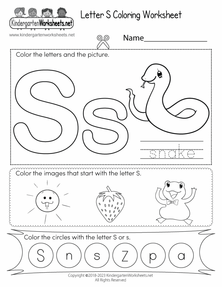 Letter S Coloring Worksheet Free Printable Digital U0026 PDF