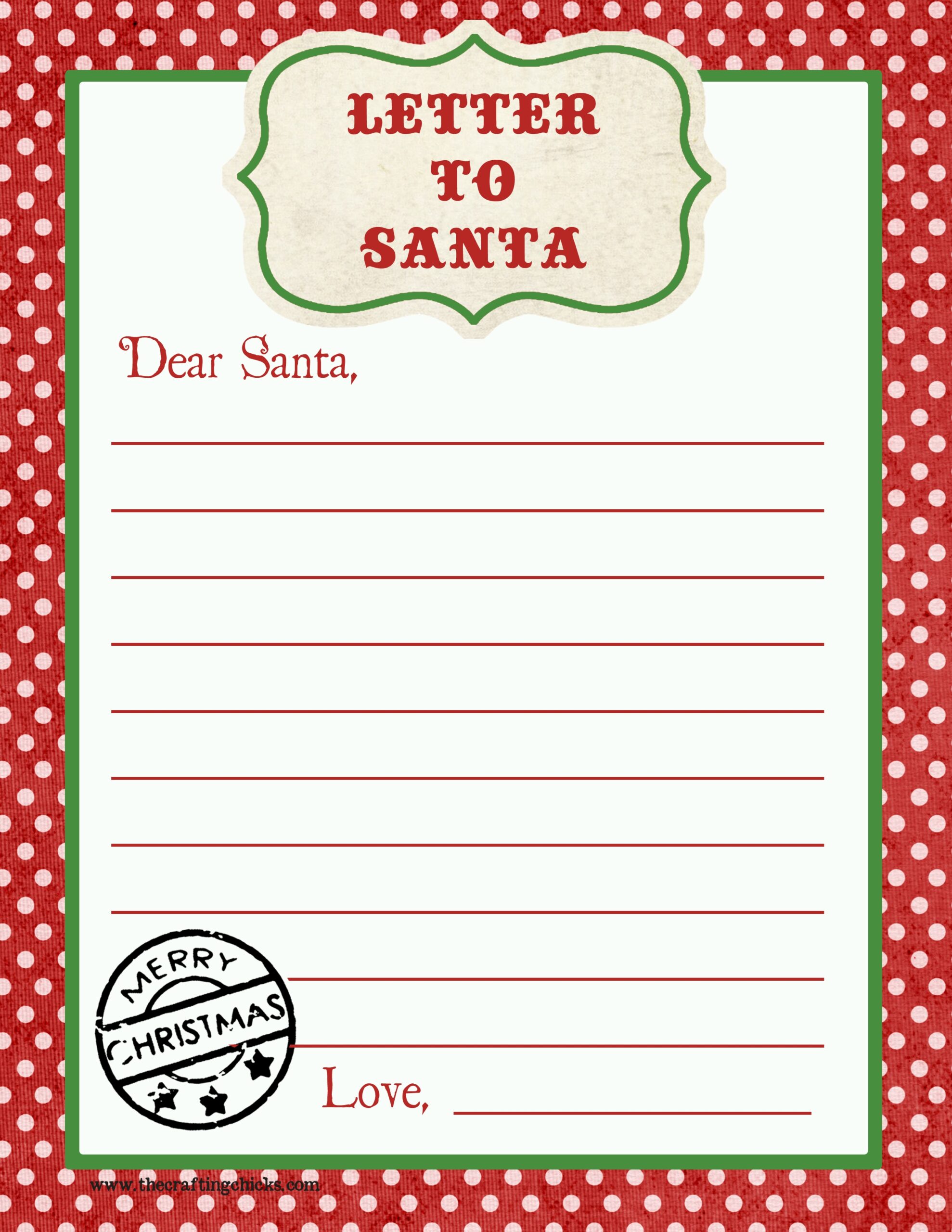 Printable Santa Letters For Preschoolers