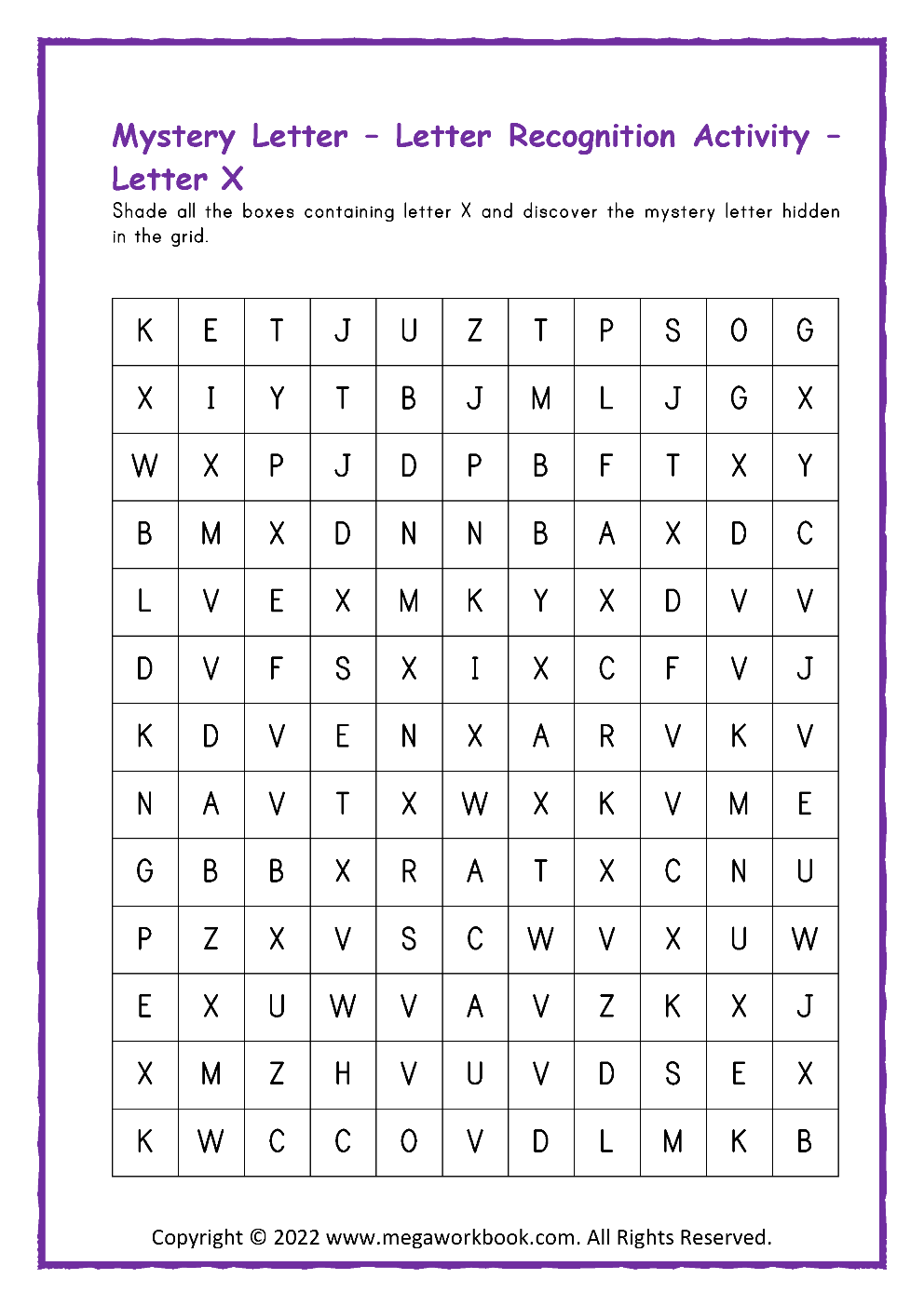 Printable Letter X Activities For Preschool
