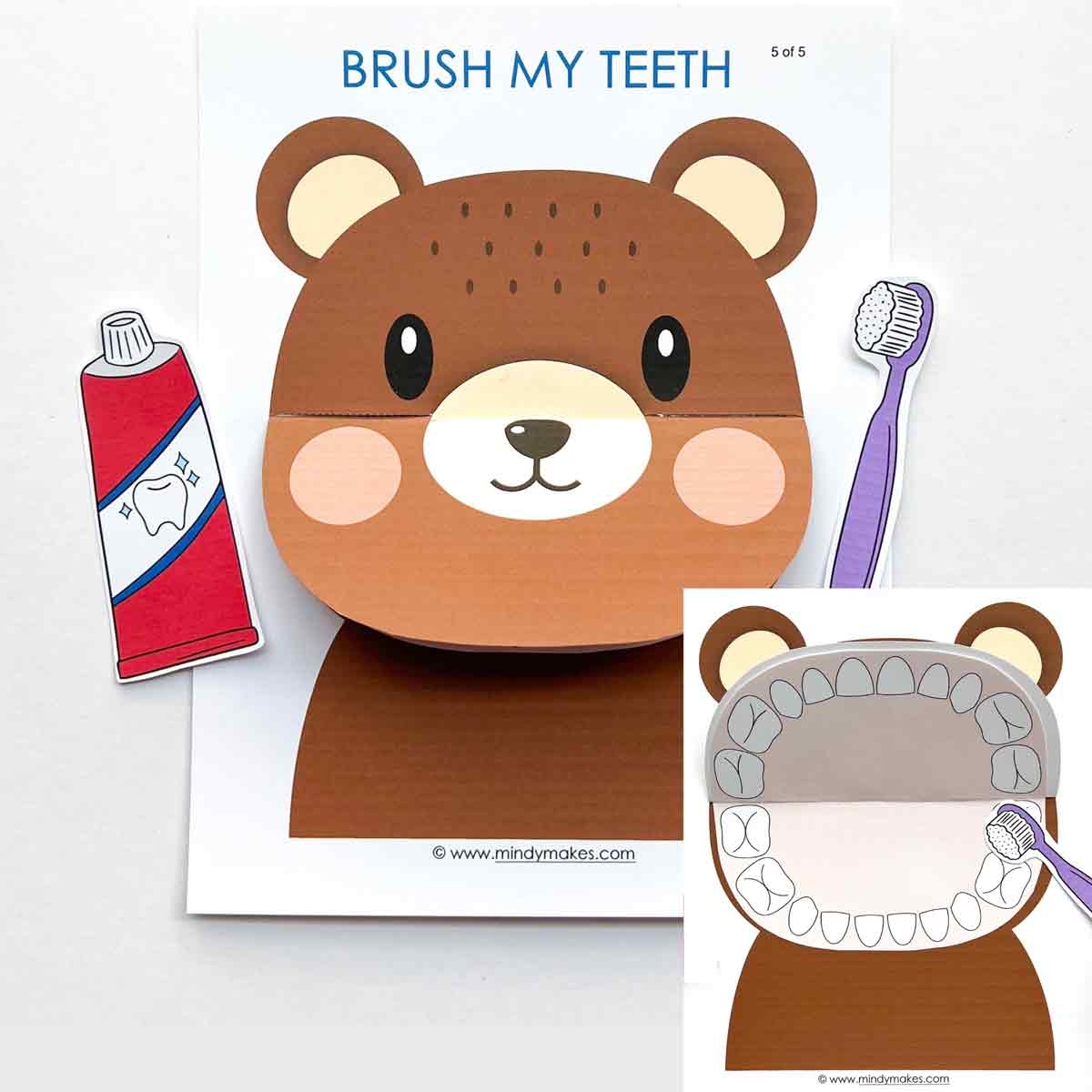 Lift a Flap Tooth Brushing Activity For Preschoolers Free 