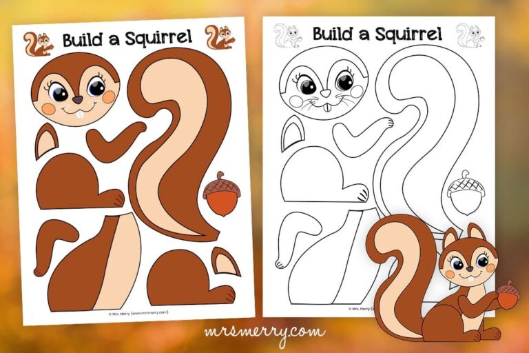 Make A Squirrel Craft Squirrel Template Printable Mrs Merry