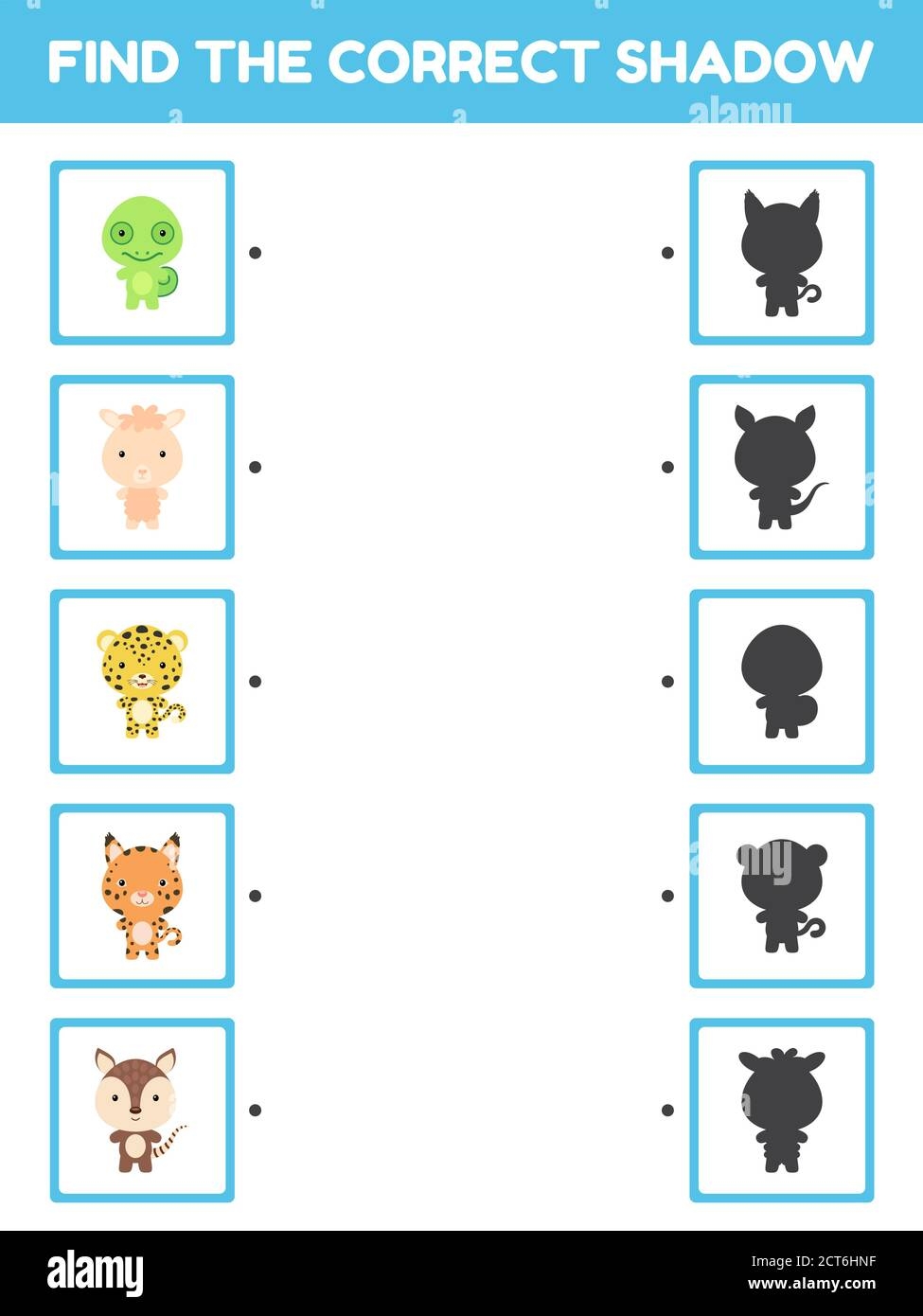 Match Shadow Puzzle Worksheet Kids Hi res Stock Photography And 