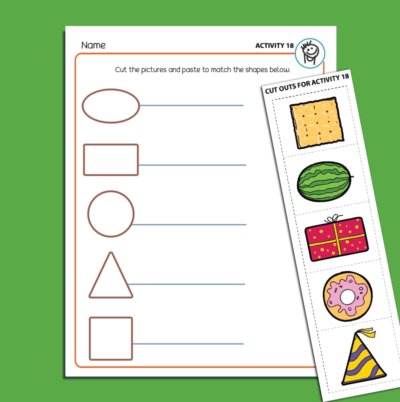 Match Trace and Paste Preschool Pre writing Activity