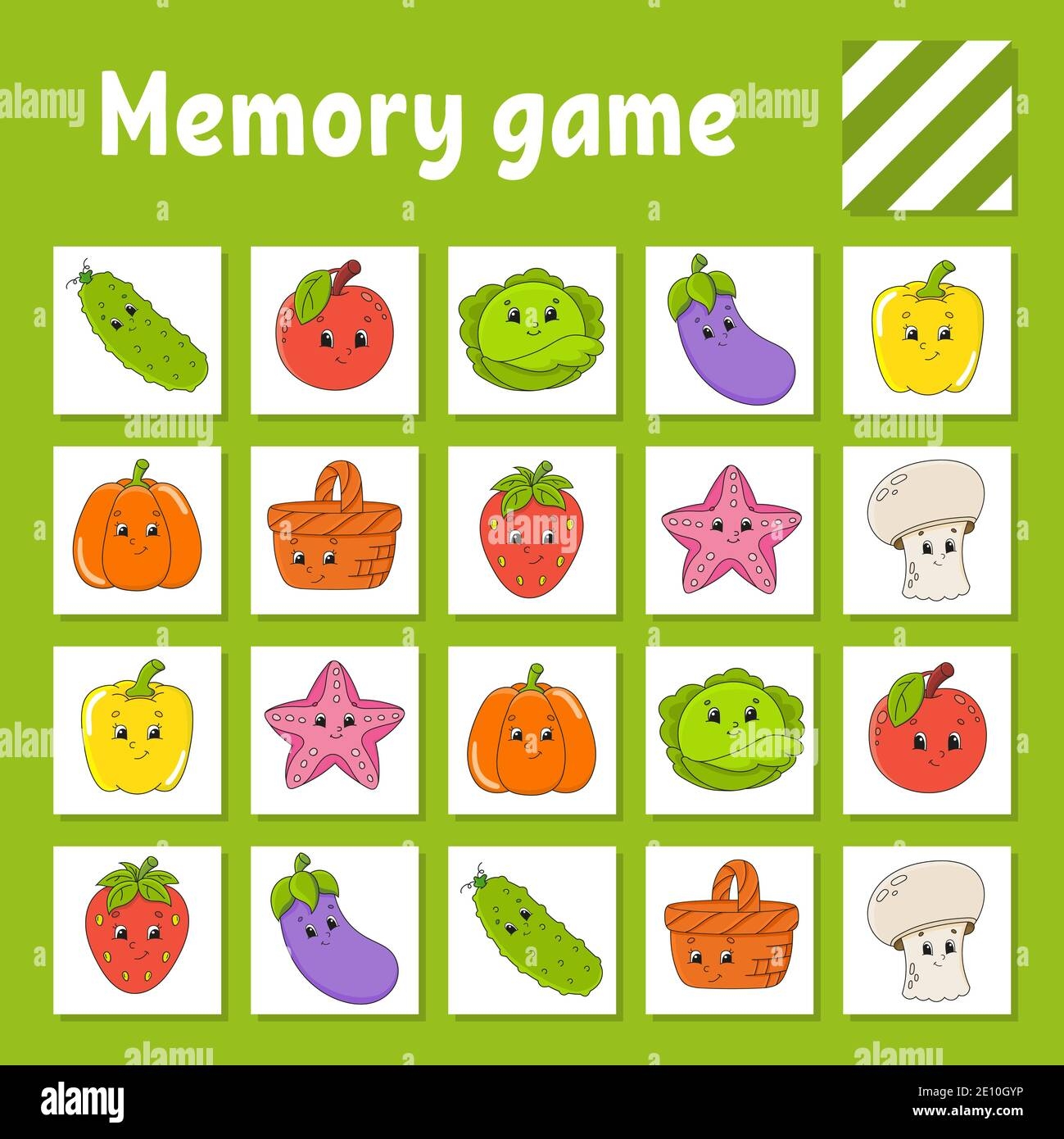 Memory Game For Kids Education Developing Worksheet Activity Page With Pictures Puzzle Game For Children Logical Thinking Training Isolated Vecto Stock Vector Image U0026 Art Alamy