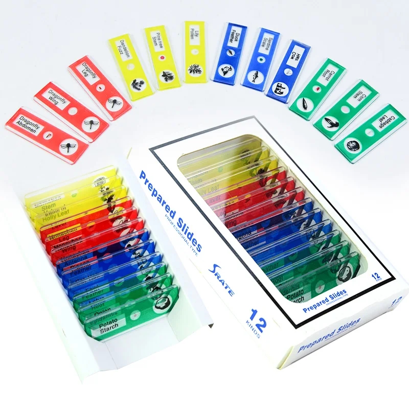 Microscope Educational Prepared Slides Microscope Slide Box Specimens 12pcs box Aliexpress