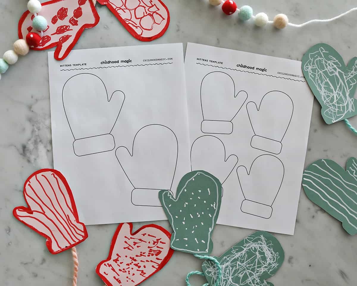 Printable Mittens For Preschoolers