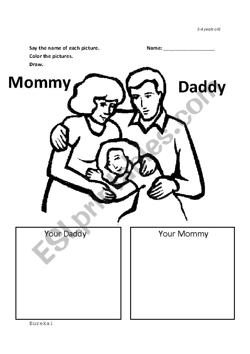 Mommy U0026 Daddy Kinder Worksheet ESL Worksheet By Hodizzle