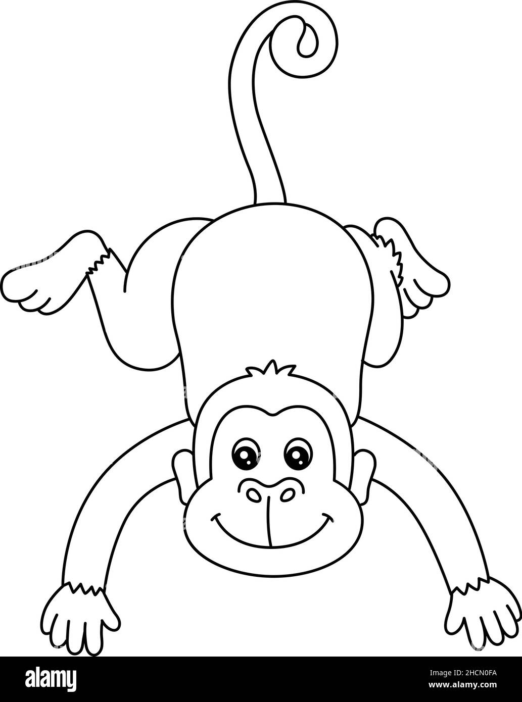 Monkey Coloring Page Isolated For Kids Stock Vector Image U0026 Art 