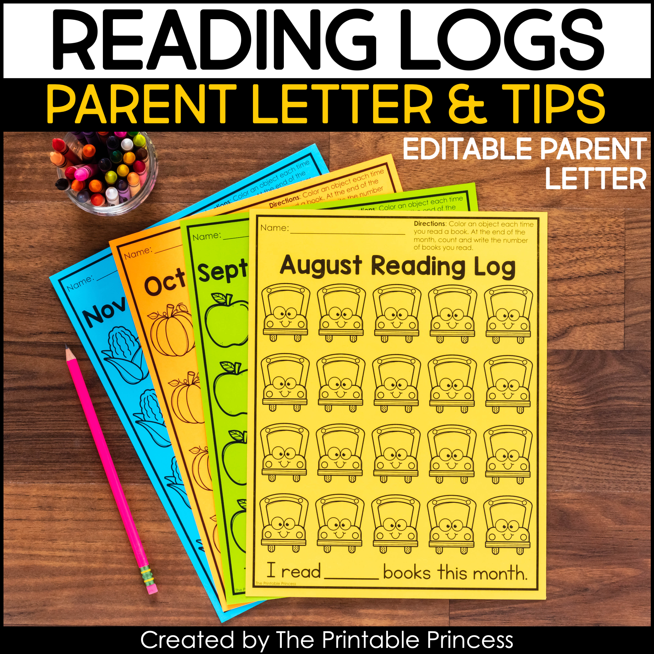 Monthly Reading Logs For Kindergarten The Printable Princess