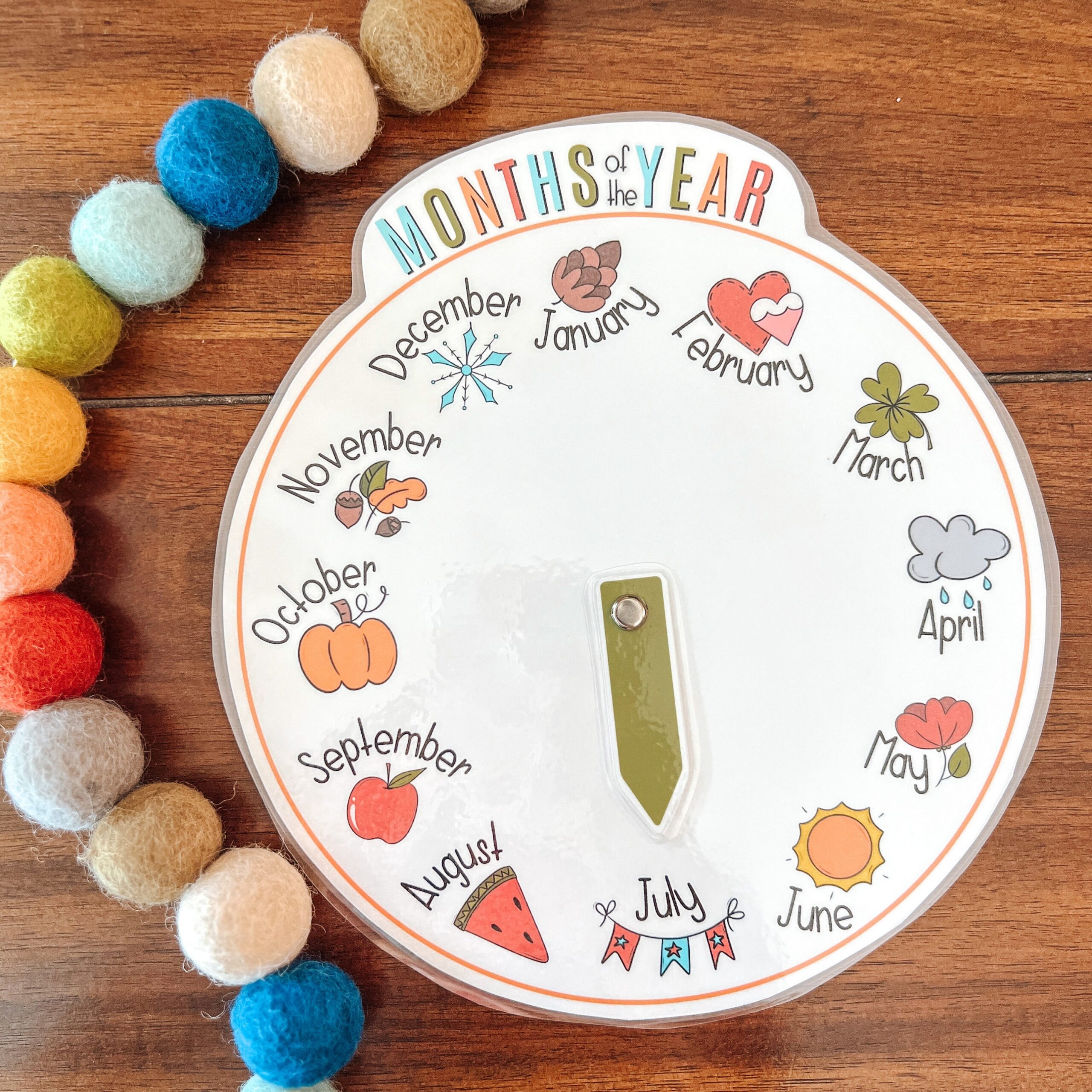 Months Of The Year Printable Classroom Calendar Circle Time 
