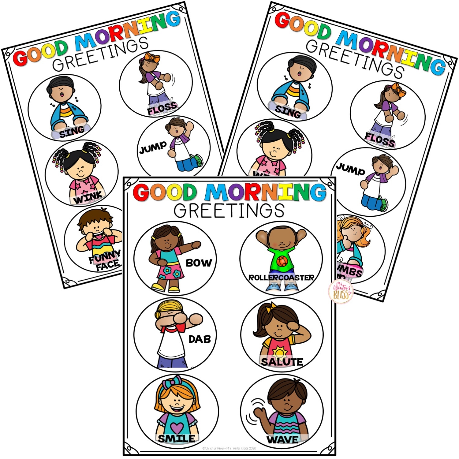 Morning Greeting Choices Signs Lead In Literacy Resources For Kindergarten 1st U0026 2nd Grade