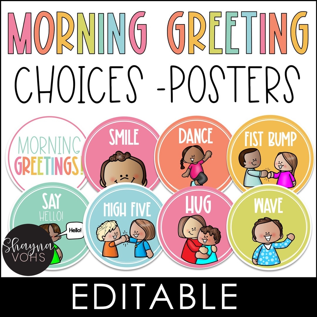 Morning Greeting For Students Morning Greeting Choice Printable Tropical Vibes Classroom Decor Etsy