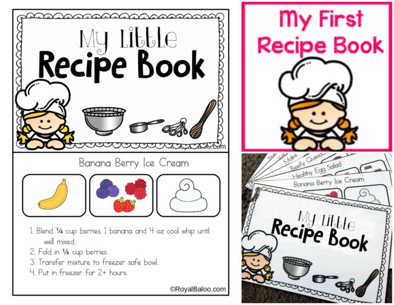 My First Recipe Book Printable Royal Baloo