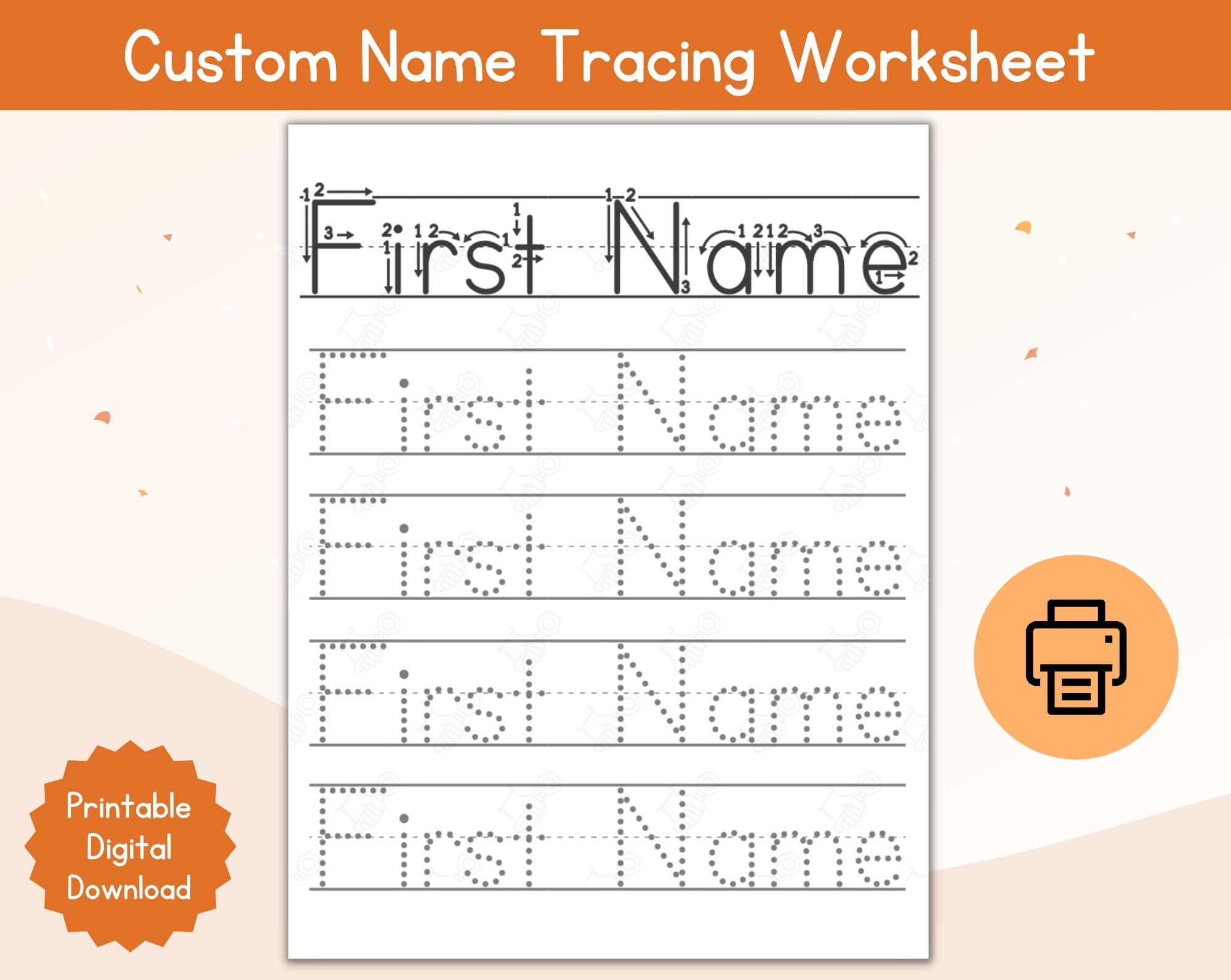 Name Tracing Custom Worksheet Personalized First Name Tracing Name Worksheet Name Tracing Printable Etsy New Zealand