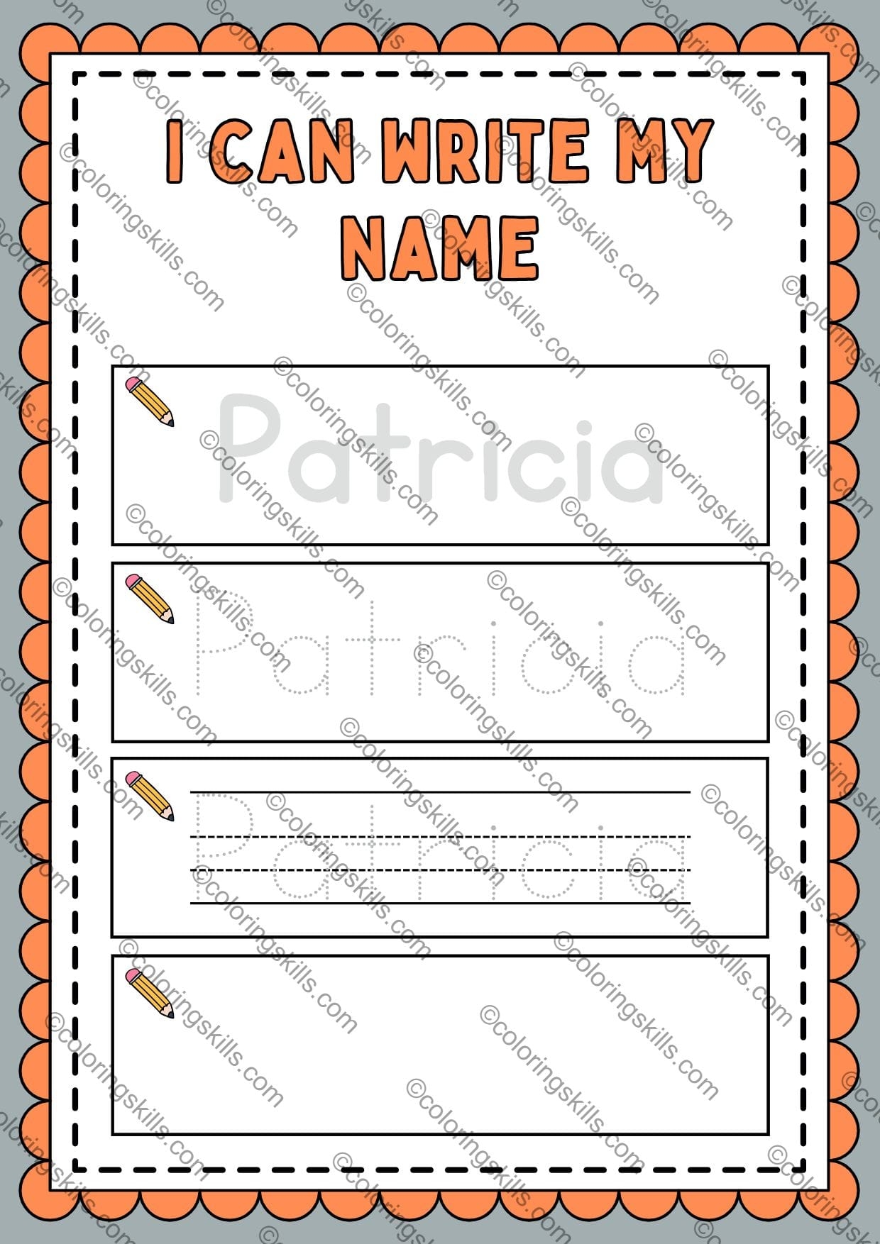 Printable Name Sheets For Preschool