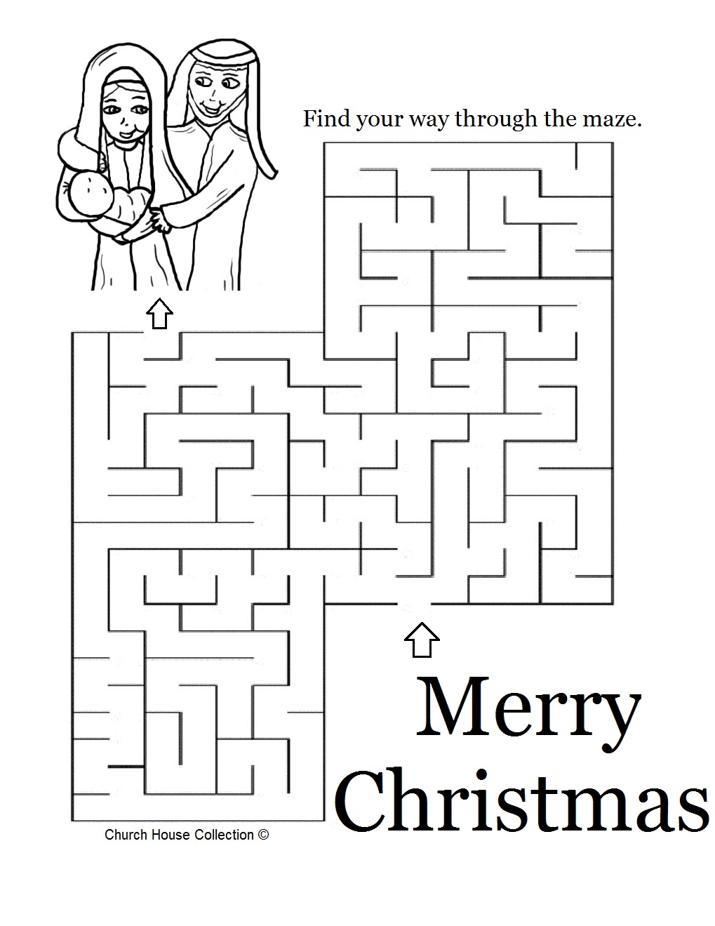 Printable Maze Preschool Jesus