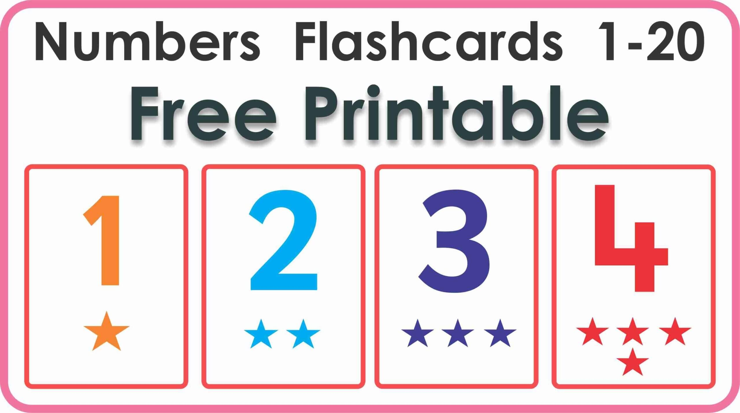 Printable Number Flash Cards Preschoolers