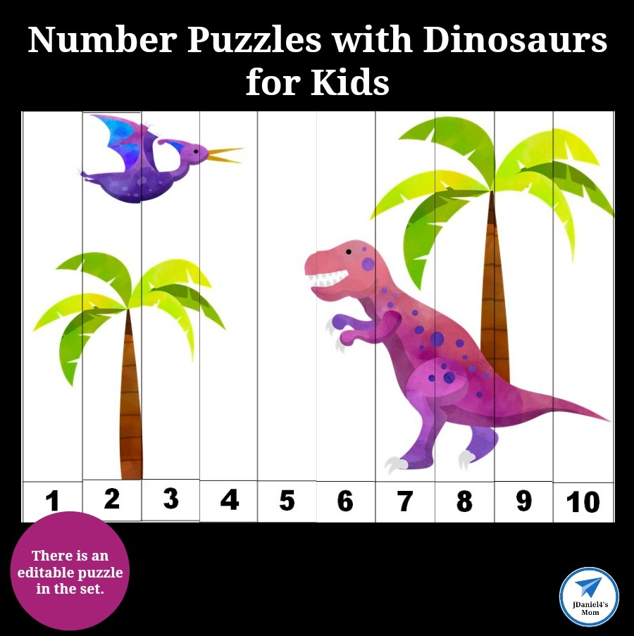 Number Puzzles With Dinosaurs For Kids JDaniel4s Mom