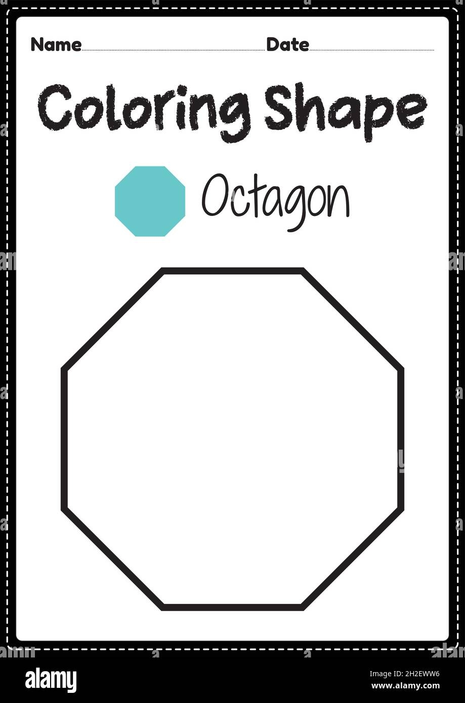 Octagon Coloring Page For Preschool Kindergarten U0026 Montessori Kids To Practice Visual Art Drawing And Coloring Activities To Develop Creativity Focu Stock Vector Image U0026 Art Alamy