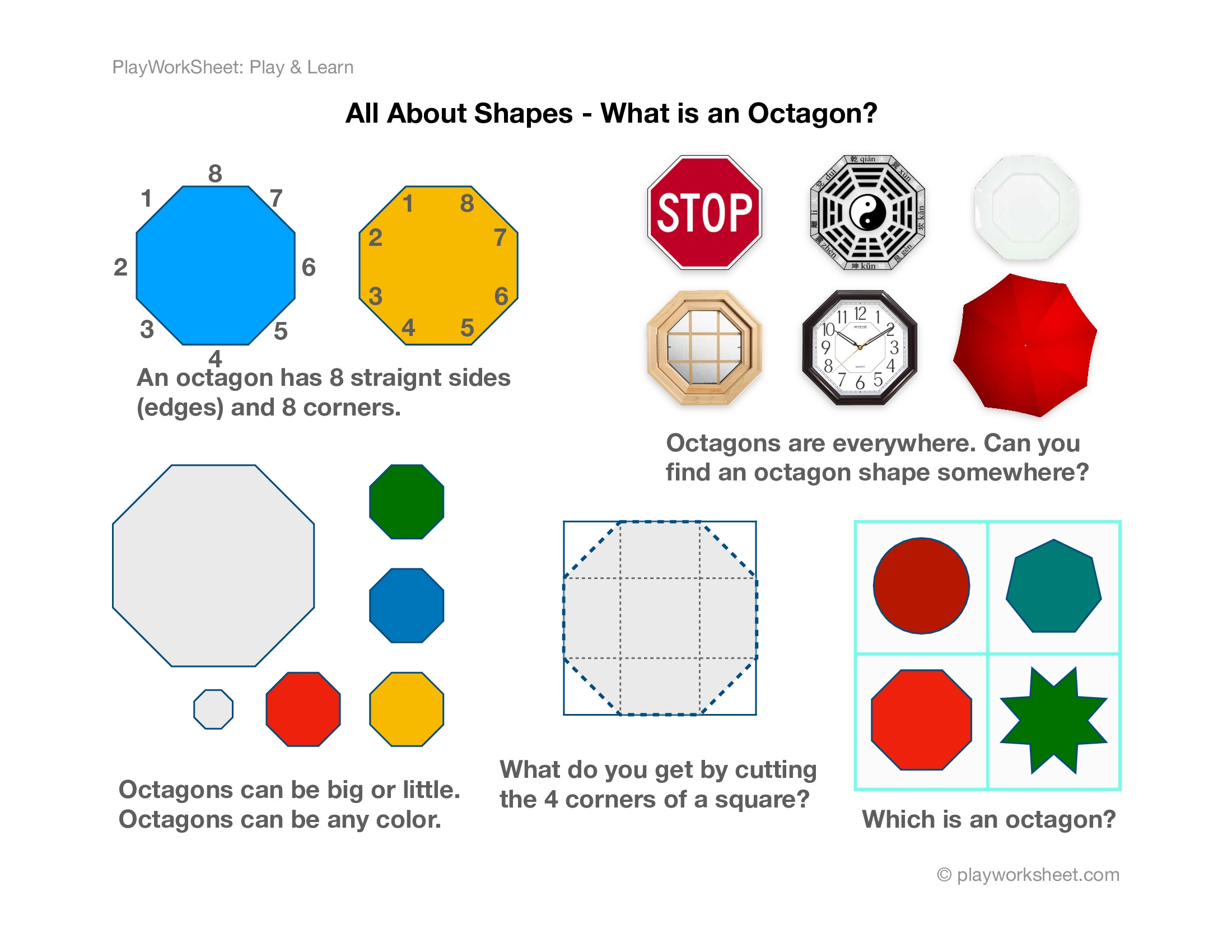 Printable Octagon Shape Preschoolers