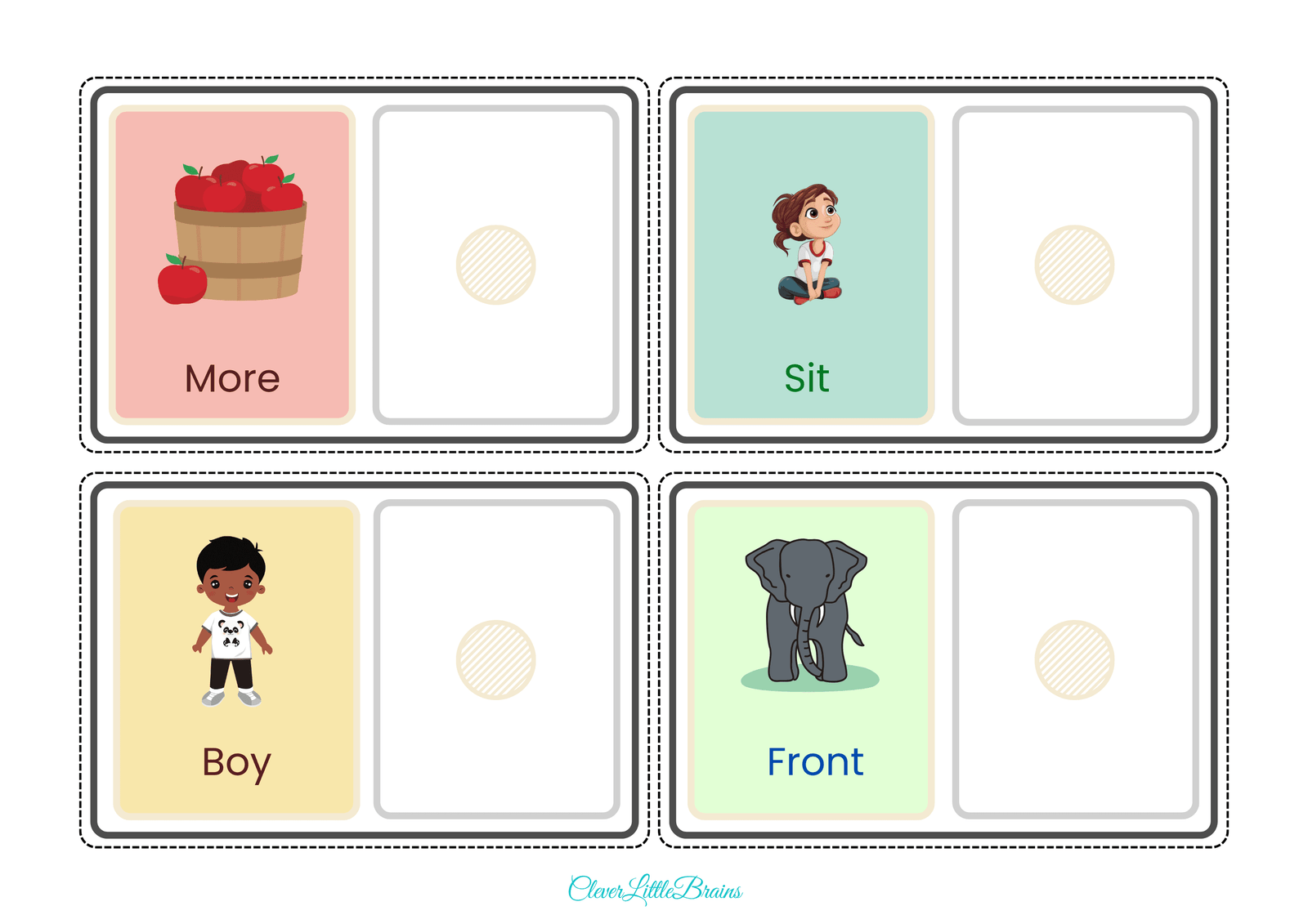 Opposites For Kids With Names U0026 Pictures Opposites Flashcards For Kindergarten In English Montessori Activity Cards For Kids CleverLittleBrains